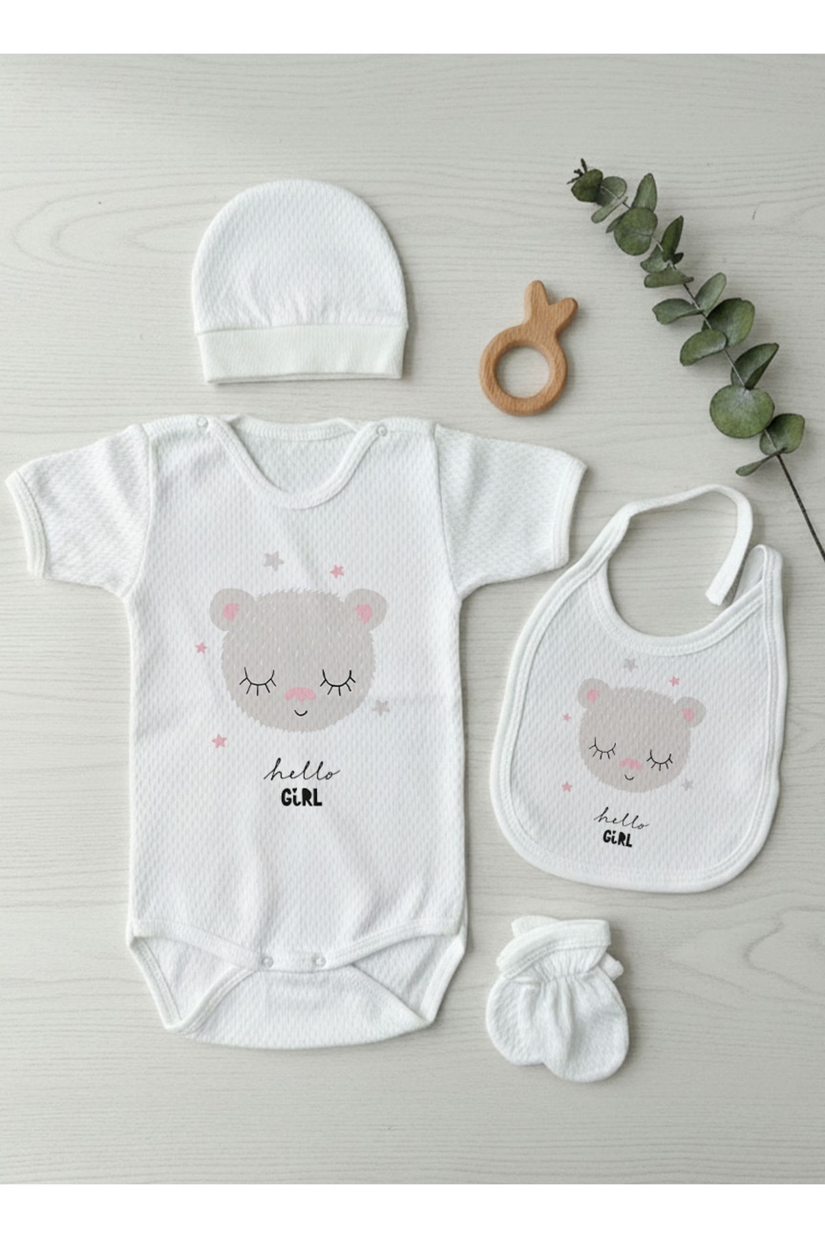 Jakarlı Body Seti - Pure Baby - Erkek Bebek Ayıcık