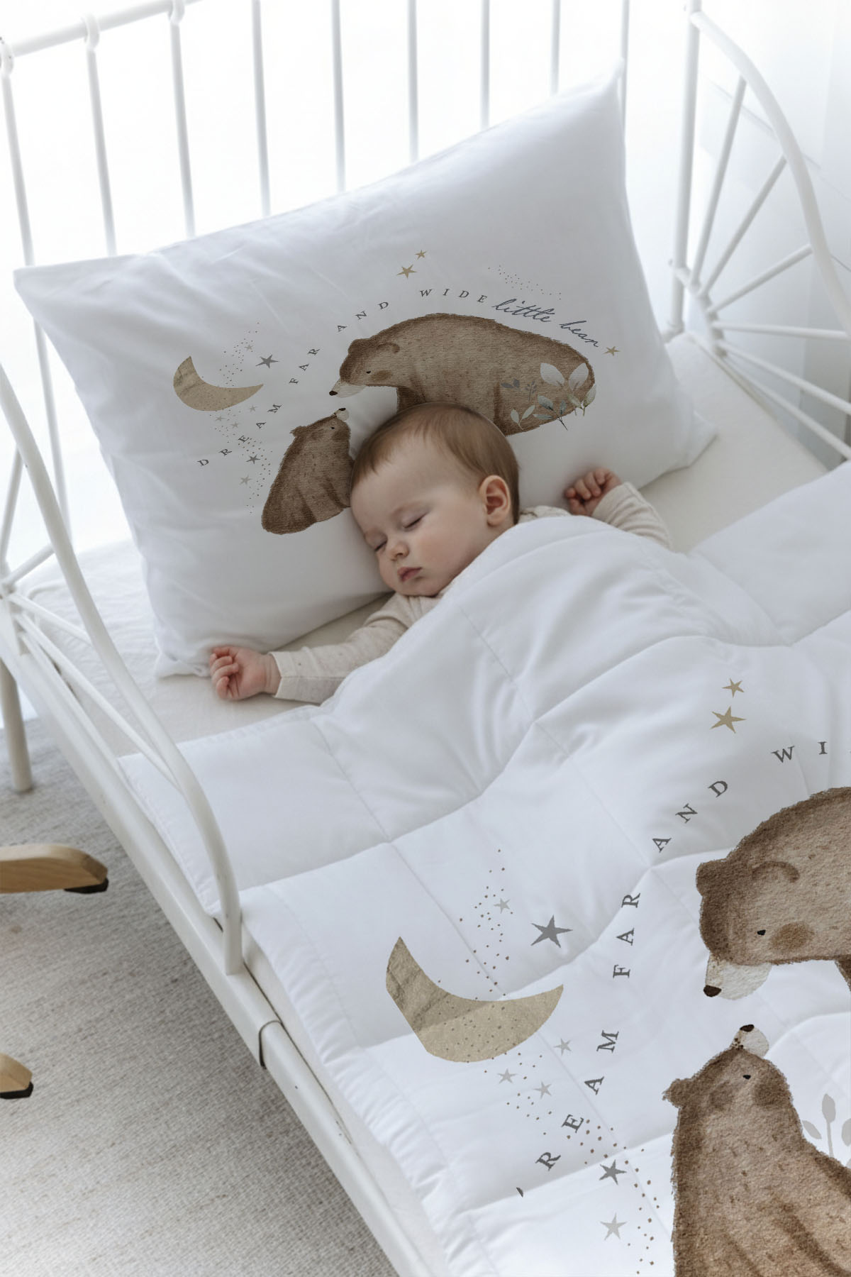Organik Baskılı Yorgan Seti - Royal Series - Baby Bear