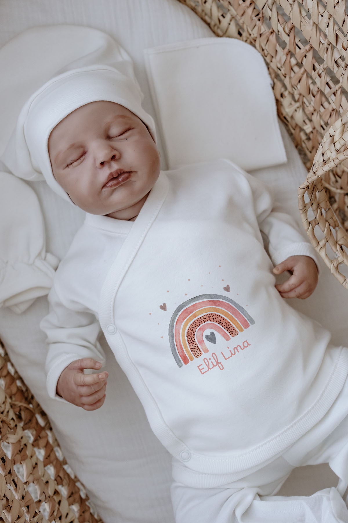 Organik 11'li Hastane Çıkışı - For Baby Serisi - Somon Gökkuşağı