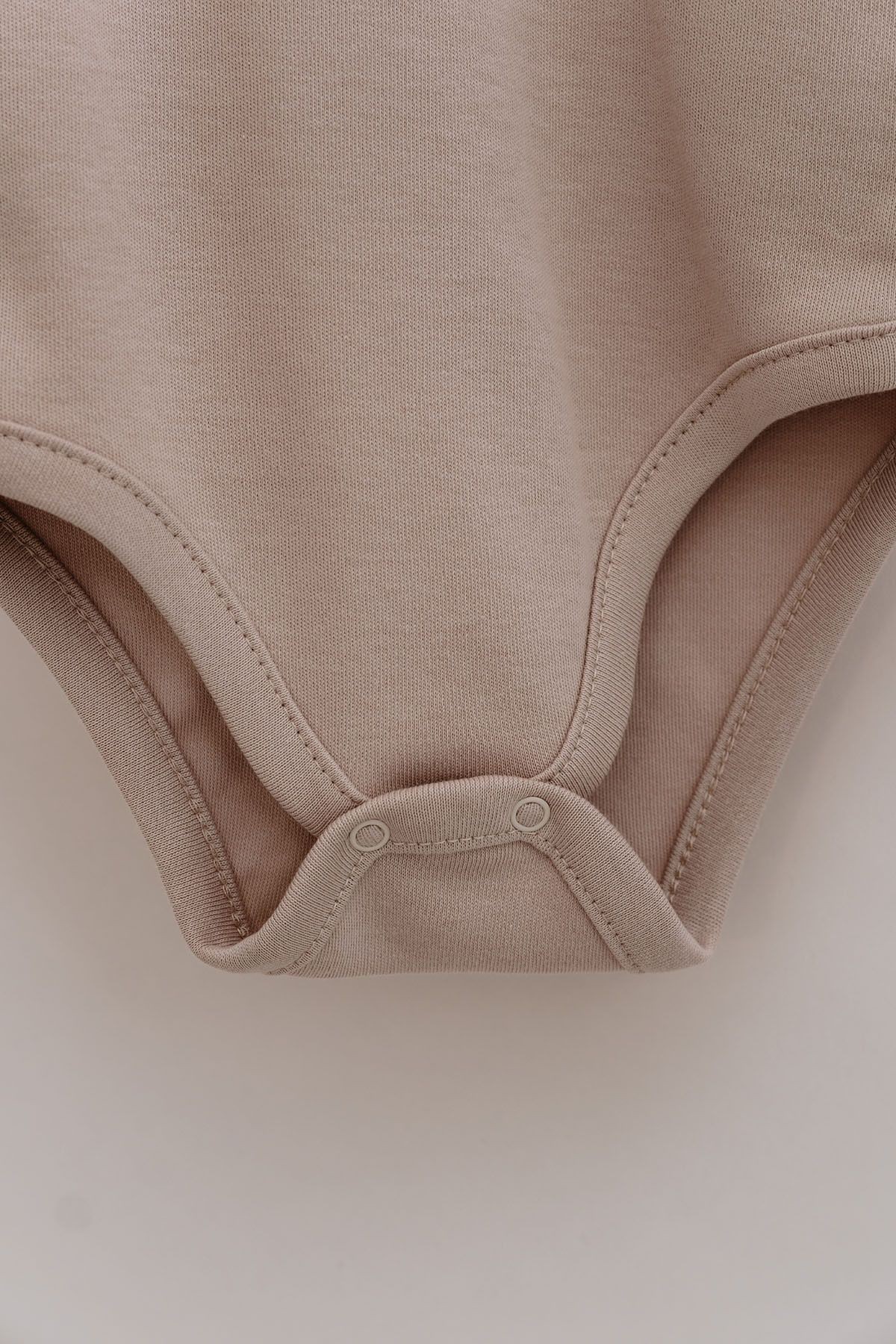 Kısa Kollu Bebek Body - Pureline Series - Vizon