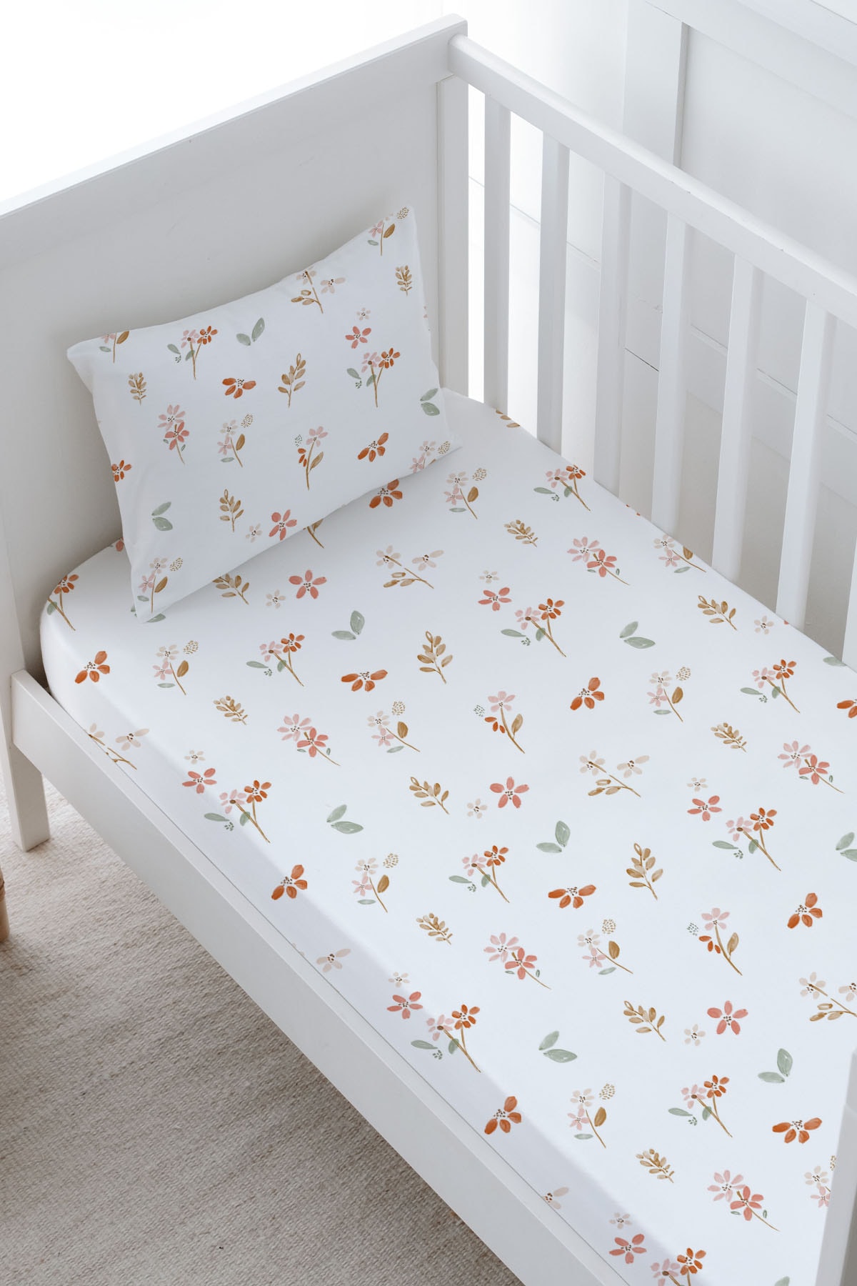 Bebek Boy Lastikli Çarşaf Seti - Pureline Series - Soft Bloom