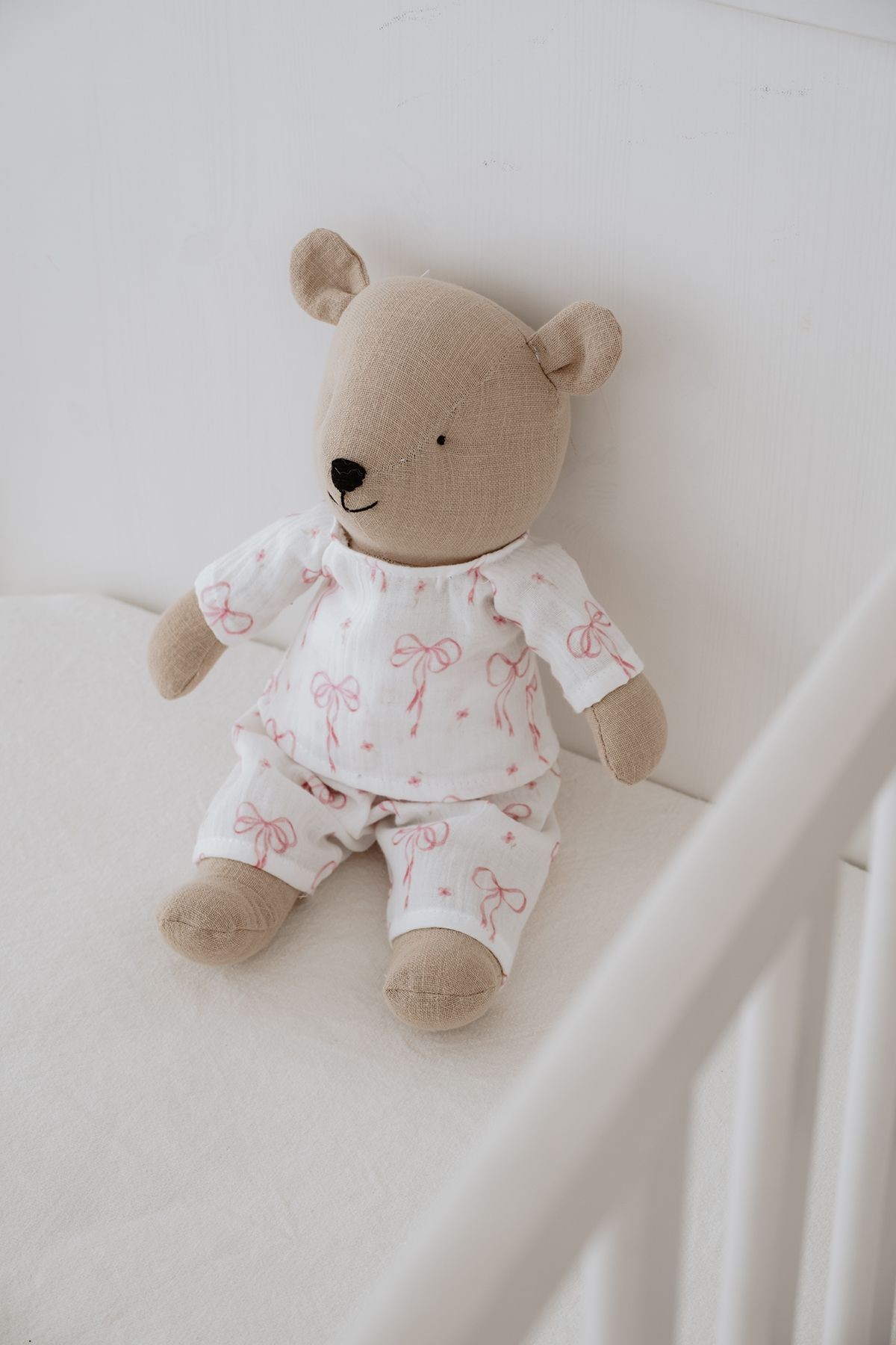 Pijamalı Ayıcık Uyku Arkadaşı - Pureline Series - Dainty Bows