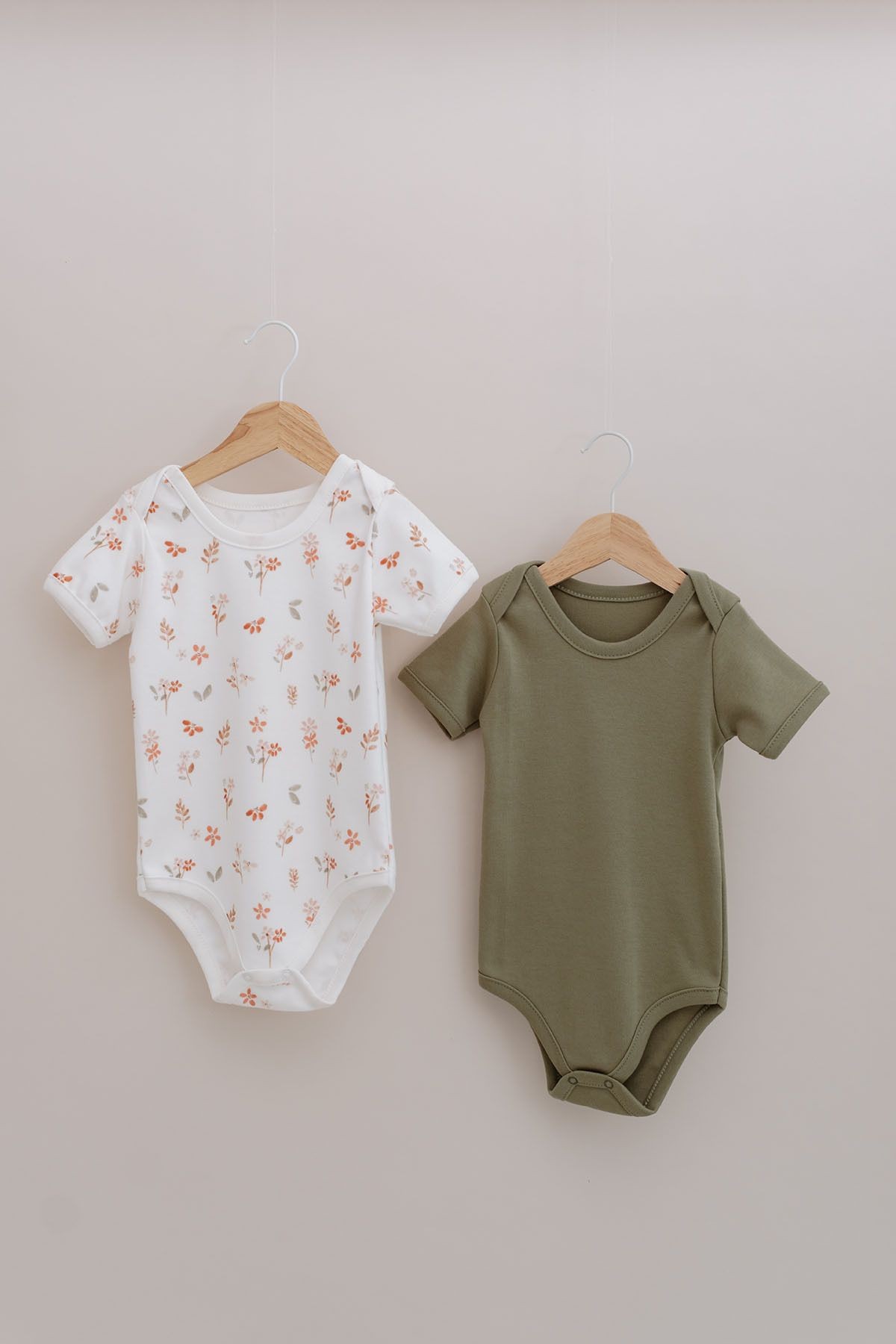 Kısa Kollu Bebek Body - Pureline Series - Soft Bloom