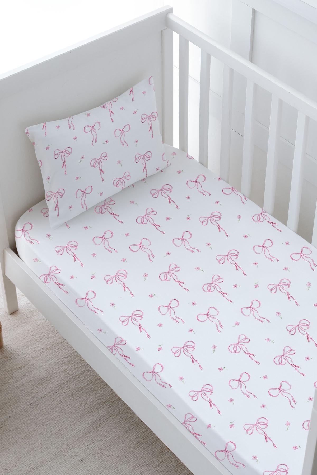 Bebek Boy Lastikli Çarşaf Seti - Pureline Series - Dainty Bows