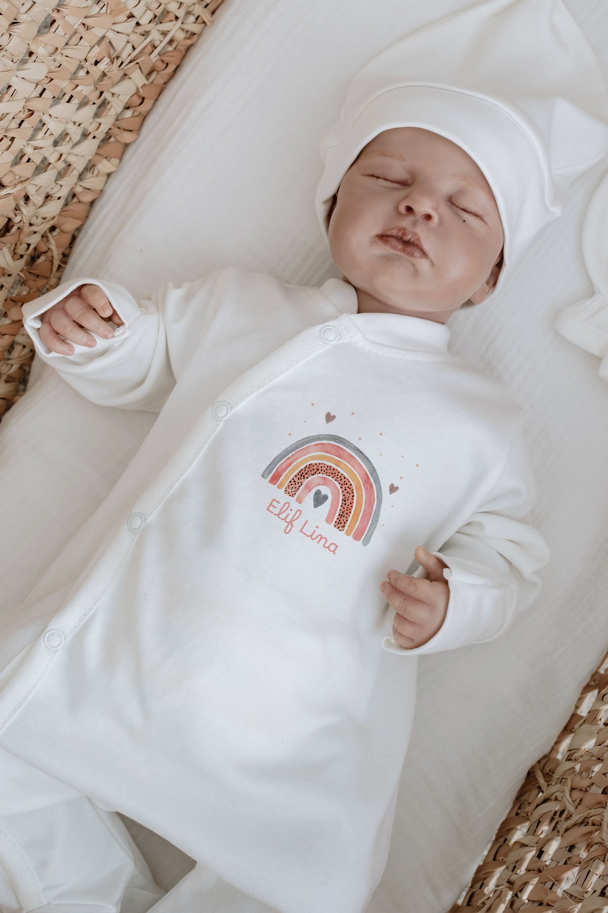 Organik 11'li Hastane Çıkışı - For Baby Serisi - Somon Gökkuşağı