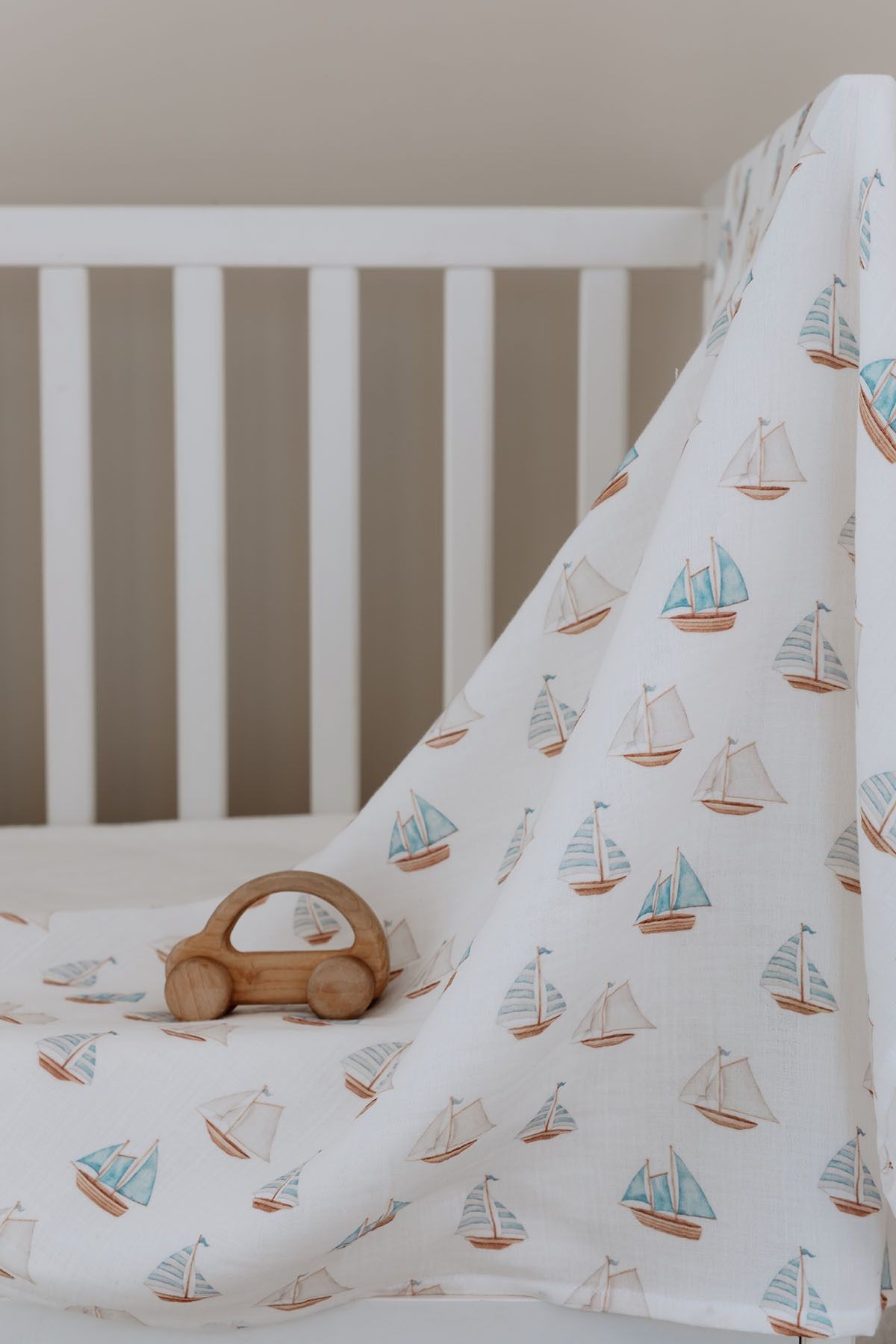 Müslin Örtü - Pureline Series - Sail Boats