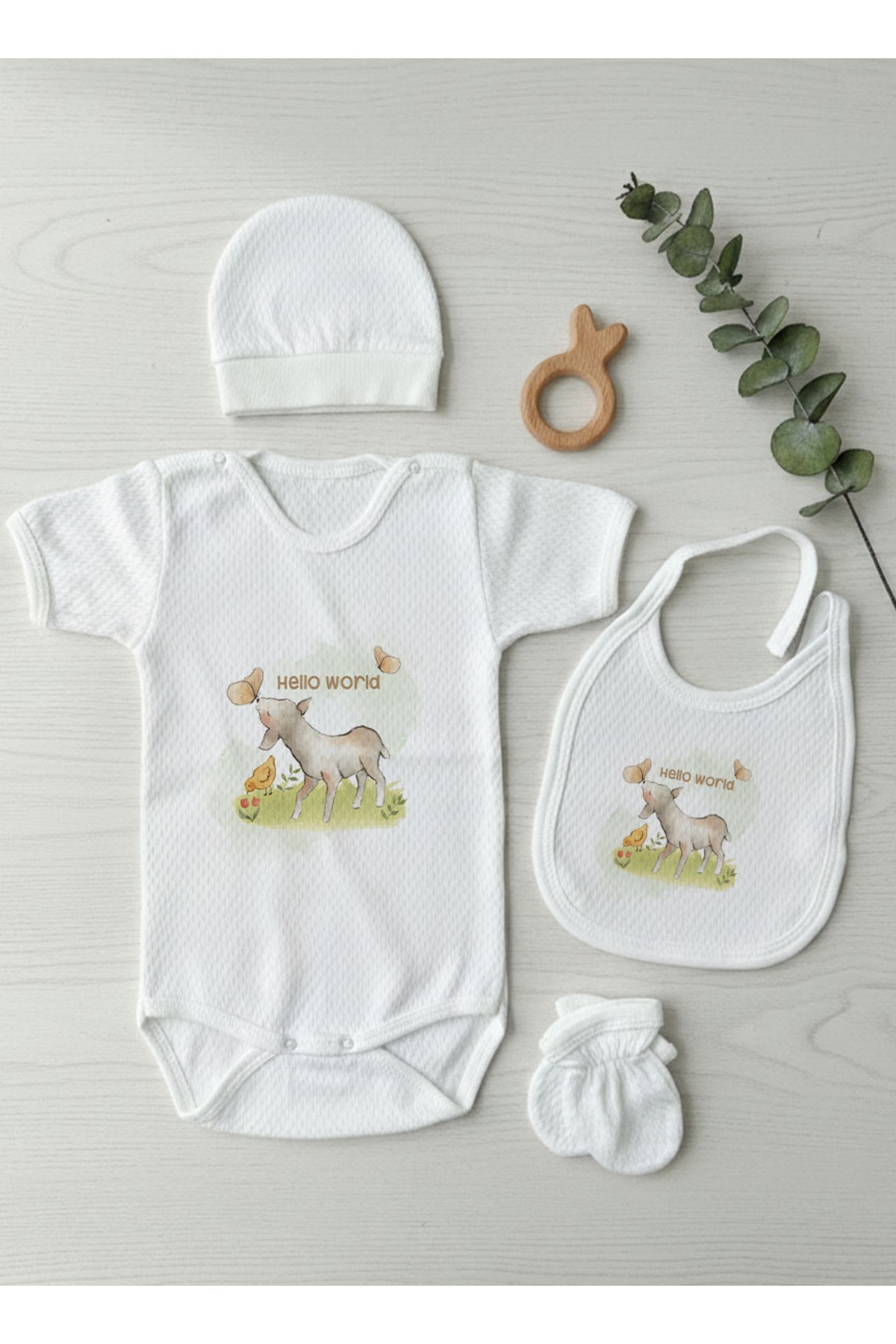 Jakarlı Body Seti - For Baby - Kelebekle Kuzu