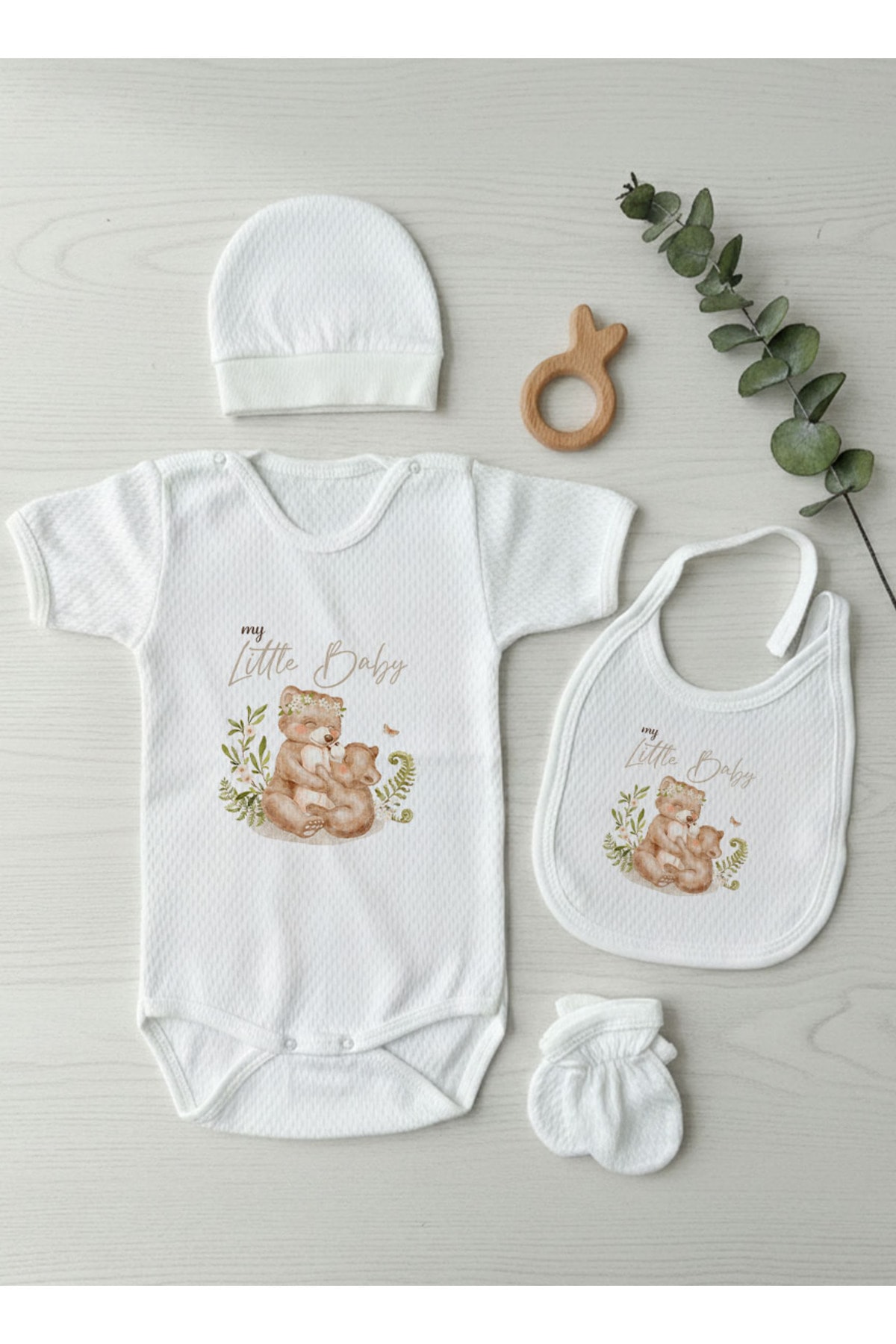 Jakarlı Body Seti - For Baby - Mom and Baby Bear