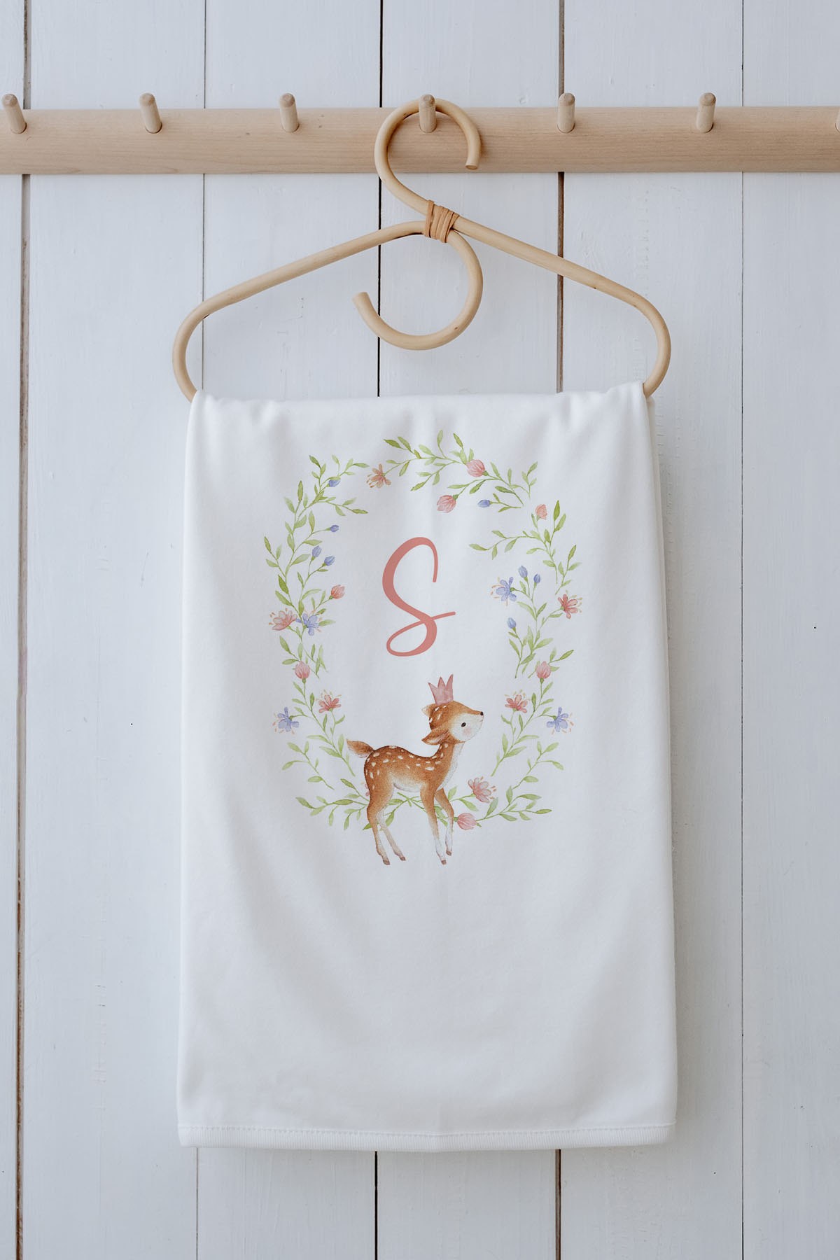 Organik Battaniye - Little Deer Series - S Harfi