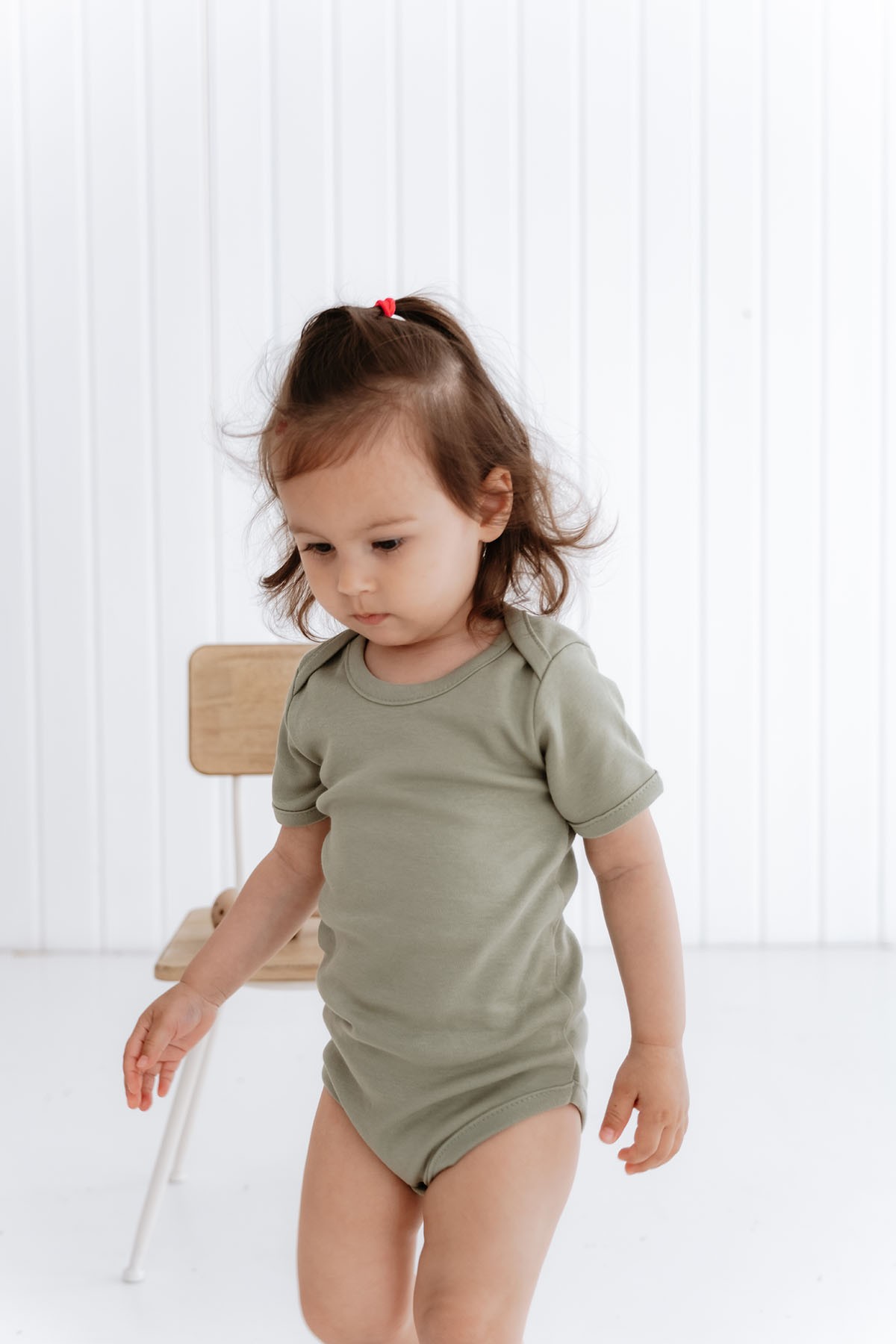 Kısa Kollu Bebek Body - Pureline Series - Haki