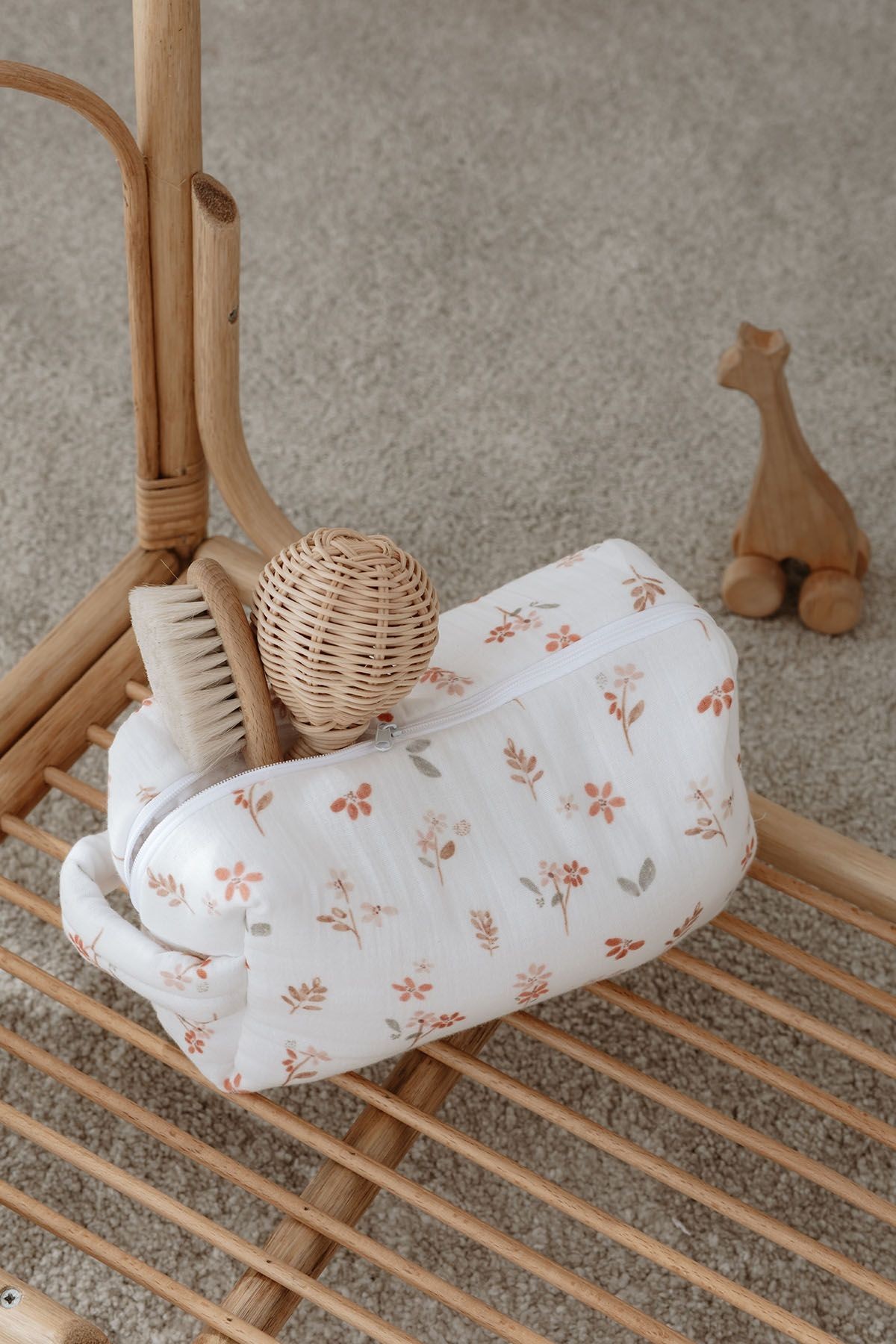 Müslin Bakım Çantası - Pureline Series - Soft Bloom