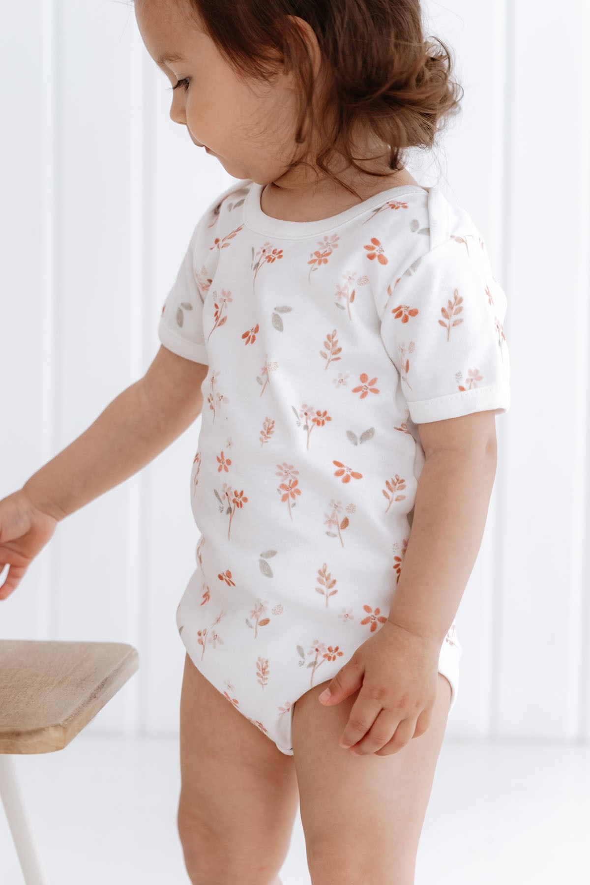 Kısa Kollu Bebek Body - Pureline Series - Soft Bloom