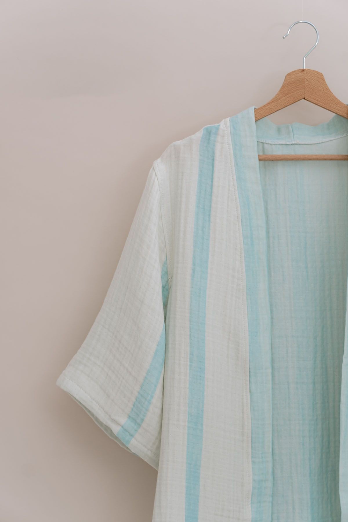 4 Kat Müslin Kimono - Mavi