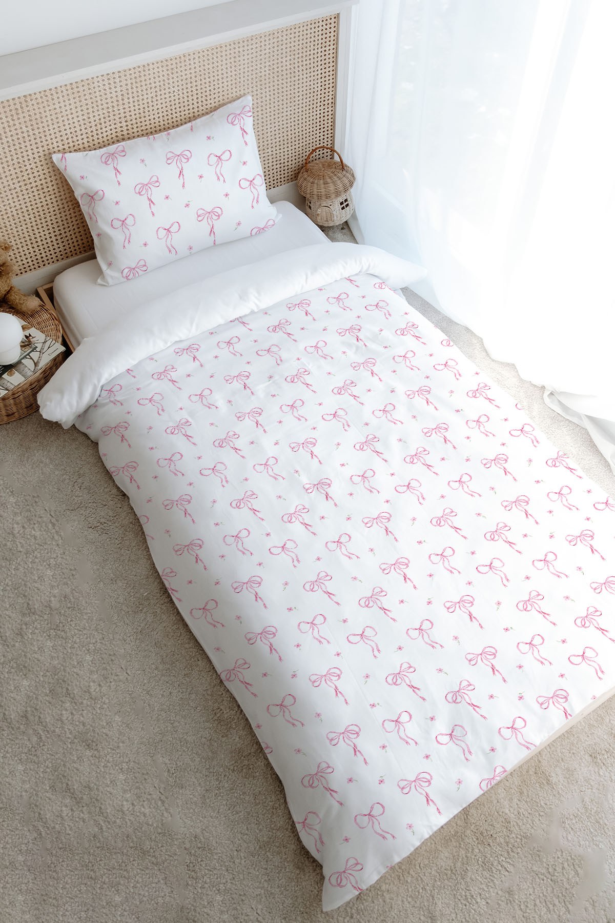 Tek Kişilik Nevresim Takımı (160x220) - Pureline Series - Dainty Bows