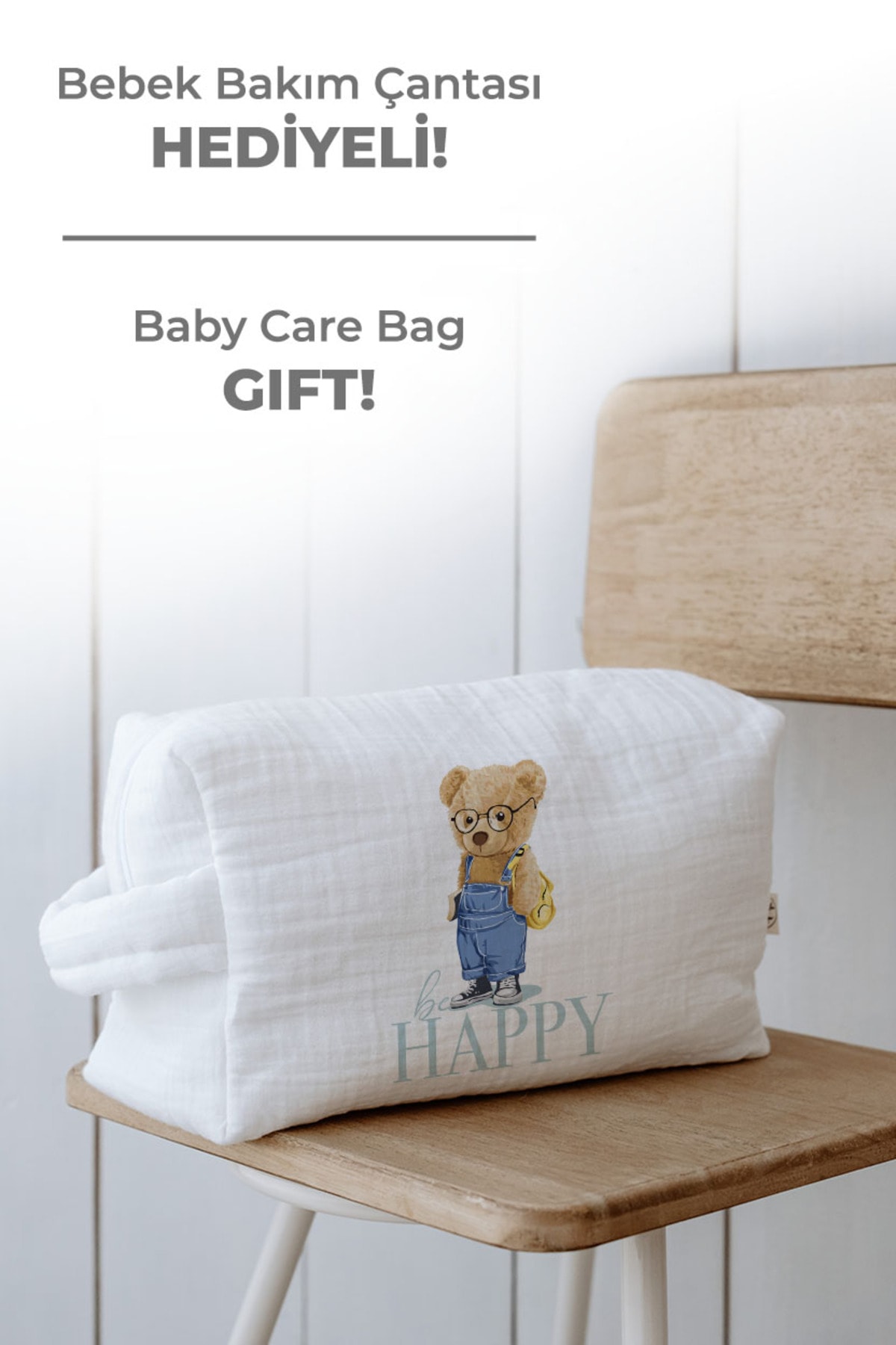 Organik 6'lı Hastane Çıkışı - Pure Baby - Salopetli Ayıcık