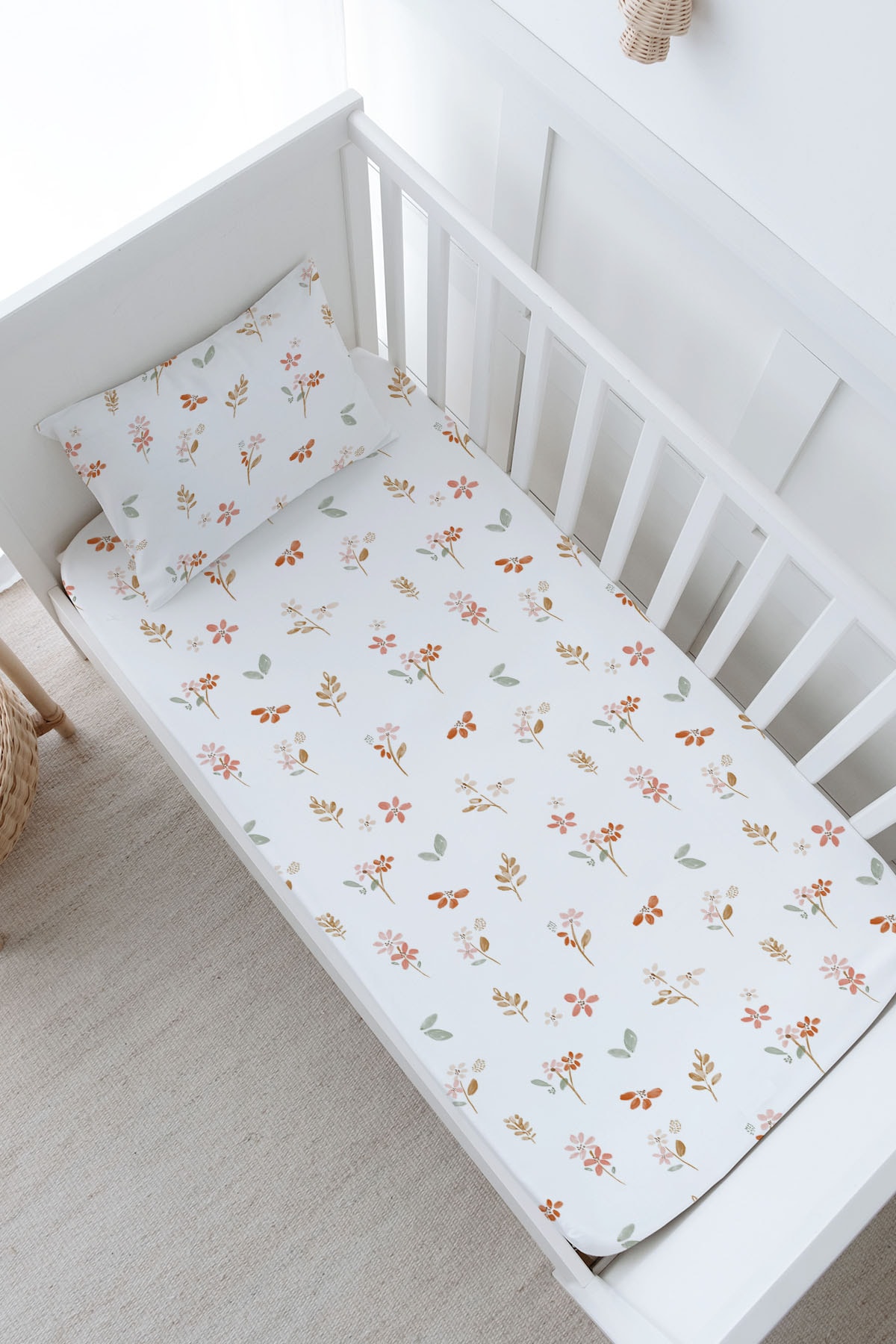 Bebek Boy Lastikli Çarşaf Seti - Pureline Series - Soft Bloom