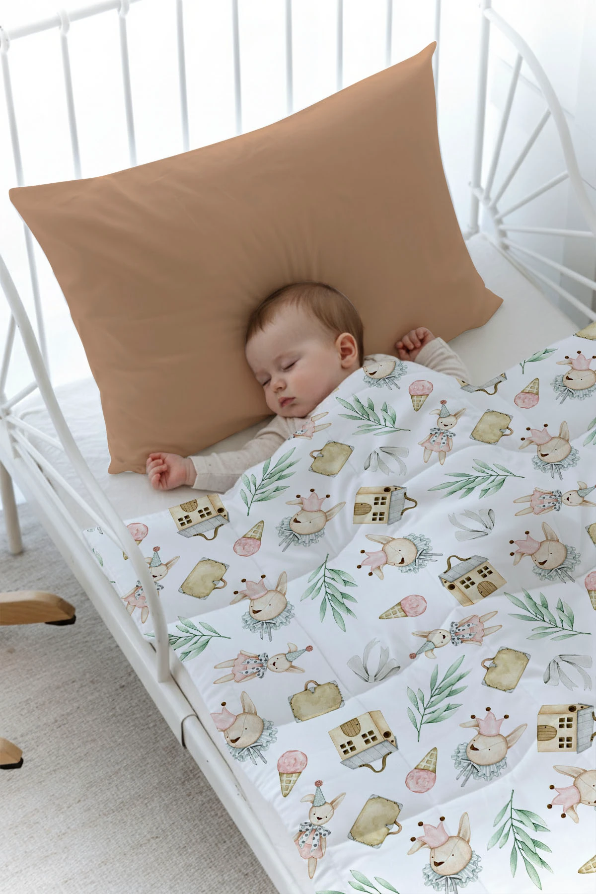 Organik Baskılı Yorgan Seti - Pure Baby Serisi - Tilki ve Küçük Prens