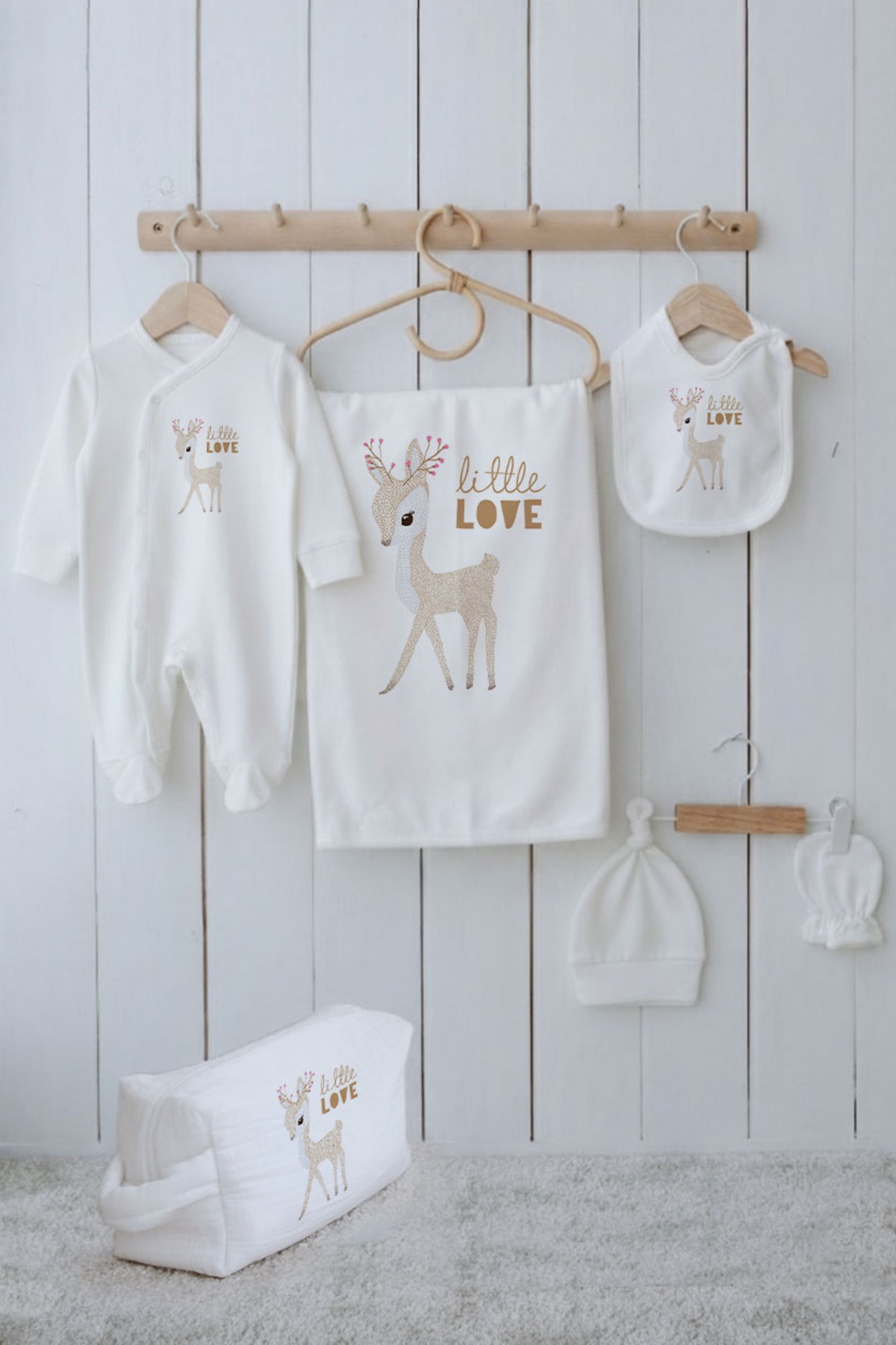 Organik 6'lı Hastane Çıkışı - Pure Baby - Çiçek Boynuzlu Geyik