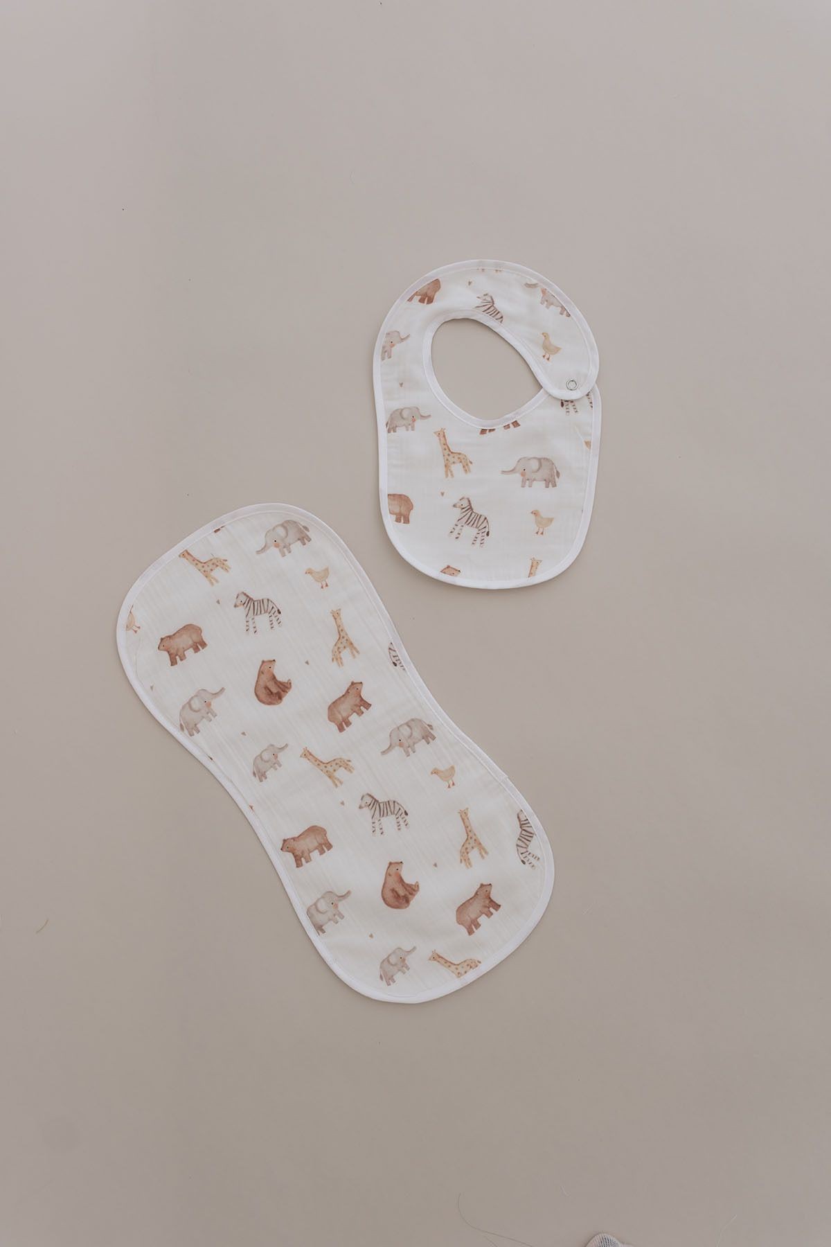 Müslin Önlük ve Omuz Bezi - Pureline Series - Cute Animals