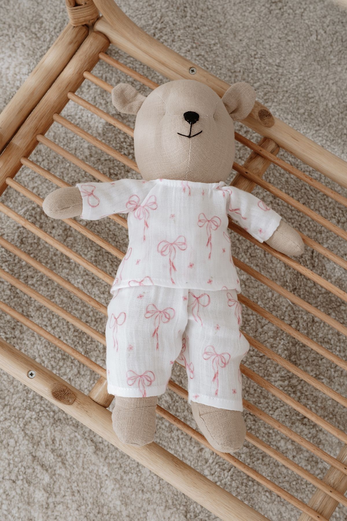 Pijamalı Ayıcık Uyku Arkadaşı - Pureline Series - Dainty Bows
