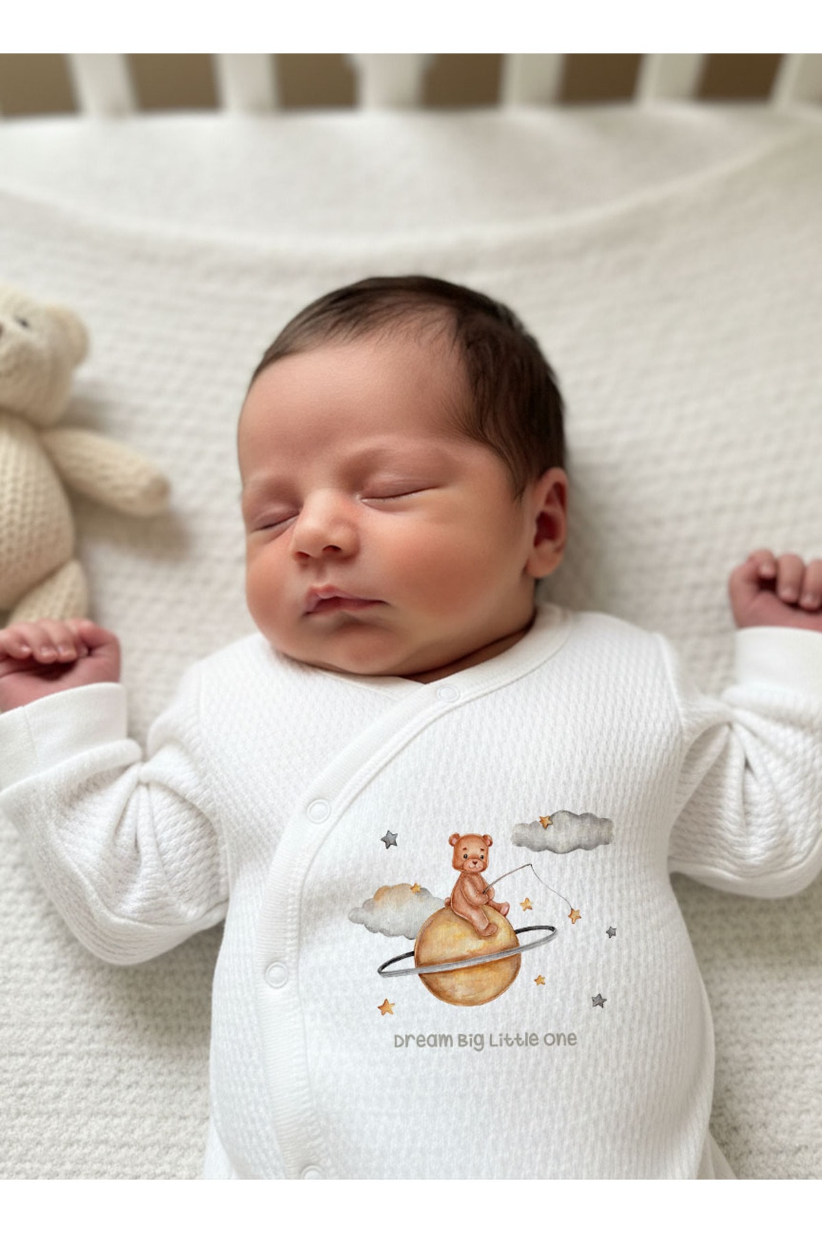 Jakarlı Tulum Şapka Eldiven - For Baby - Yıldız Tutan Ayı