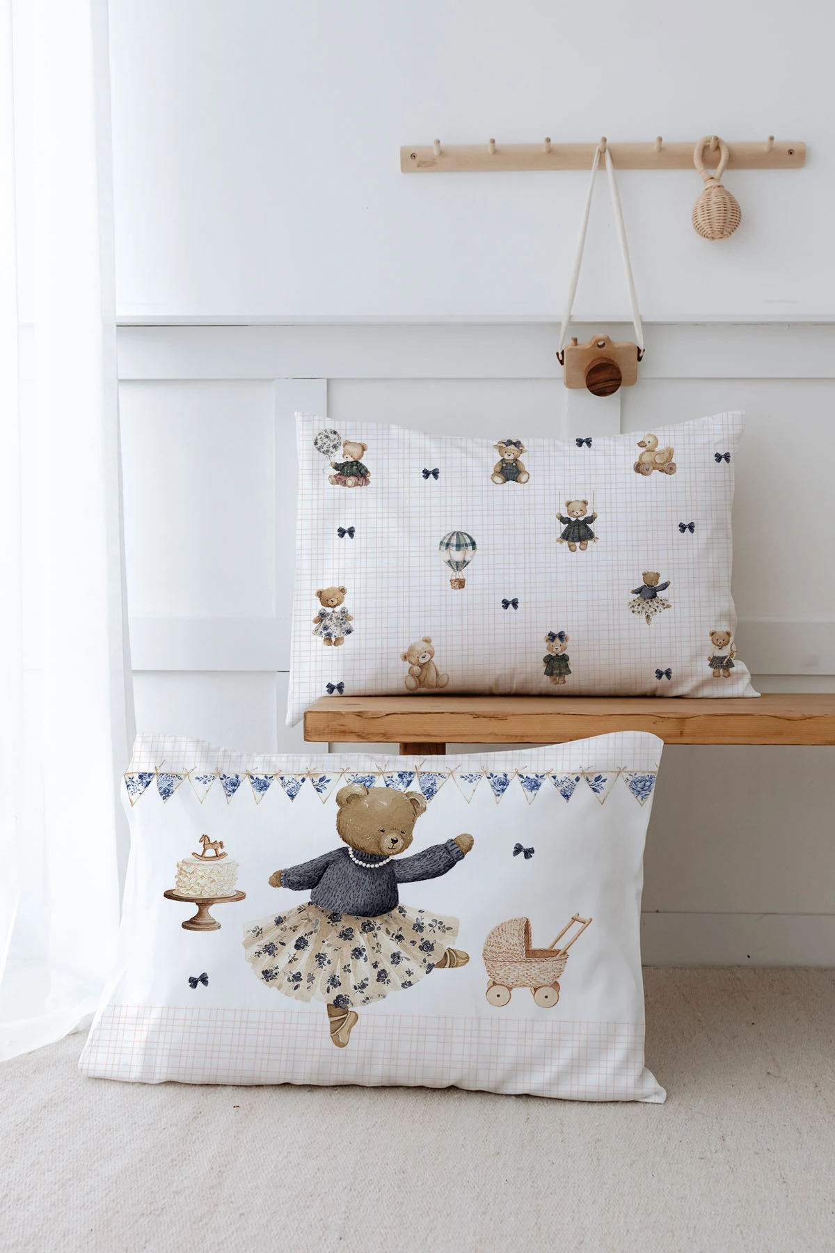 2'li Yastık Kılıfı  - Balerin Ayıcık