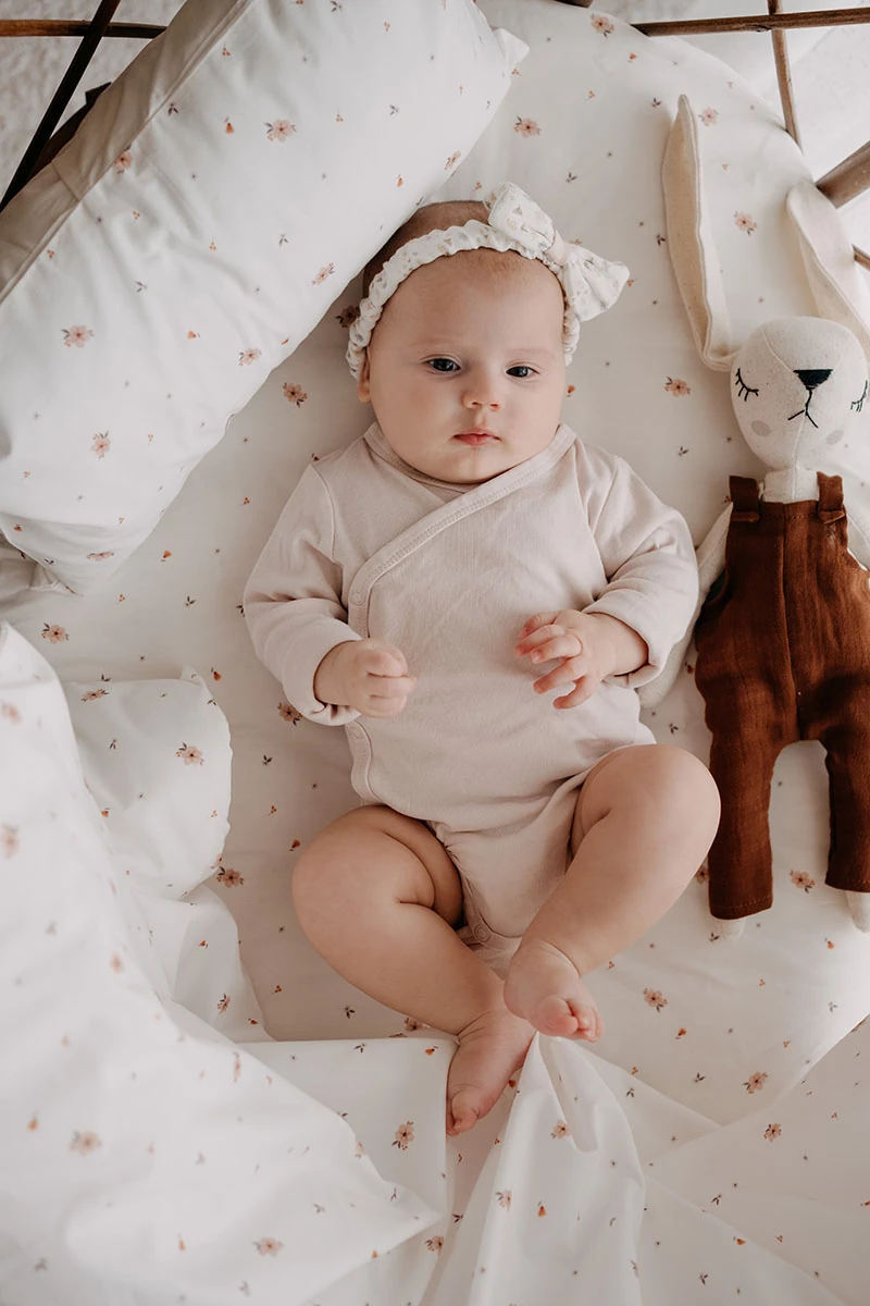 Tba Collection - Poplin Park Beşik Nevresim Takımı (80x110)  - Tiny Boho Florals