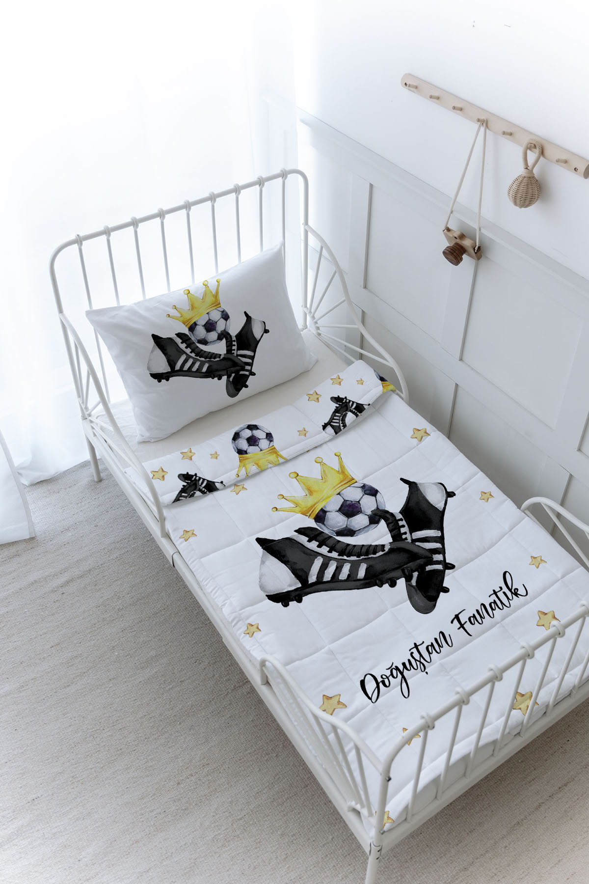 Organik Baskılı Yorgan Seti - For Baby Serisi - Siyah - Beyaz