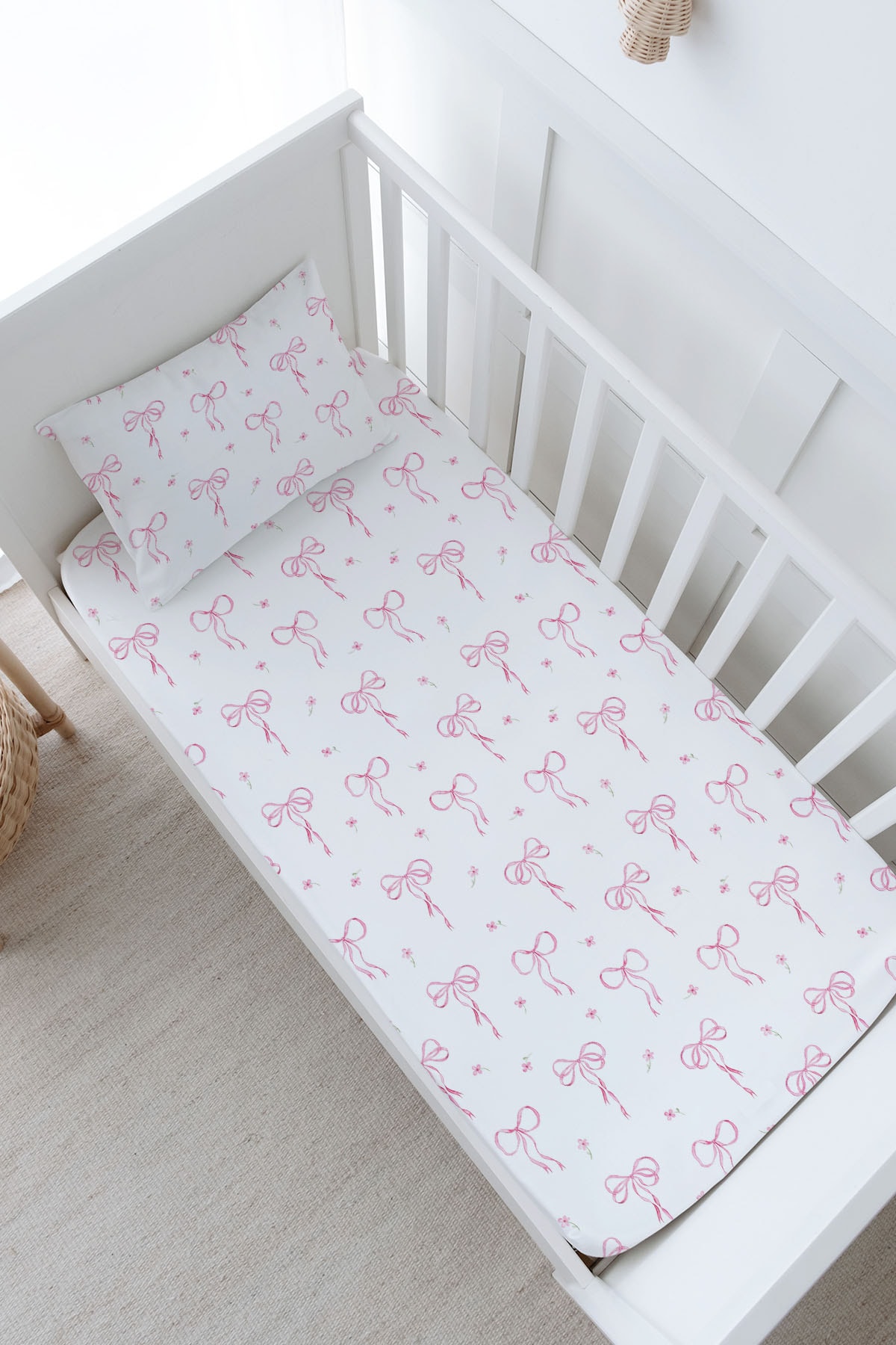 Bebek Boy Lastikli Çarşaf Seti - Pureline Series - Dainty Bows