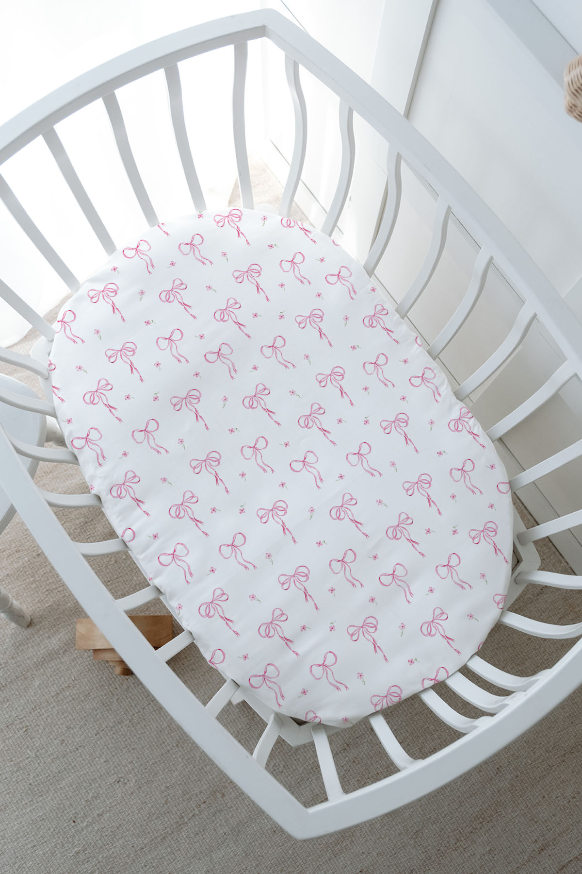 Anne Yanı Beşik Nevresim Takımı (60x100) - Pureline Series - Dainty Bows