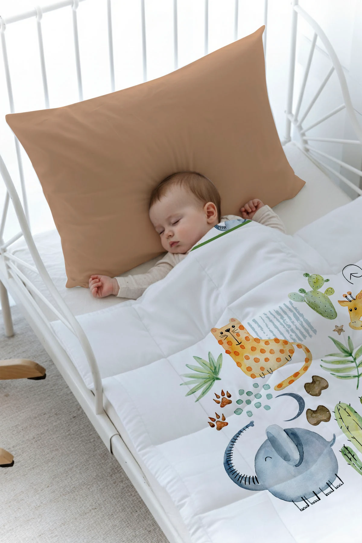 Baskılı Yorgan Seti  - Iconic Serisi - Kaktüs ve Sevimli Hayvanlar