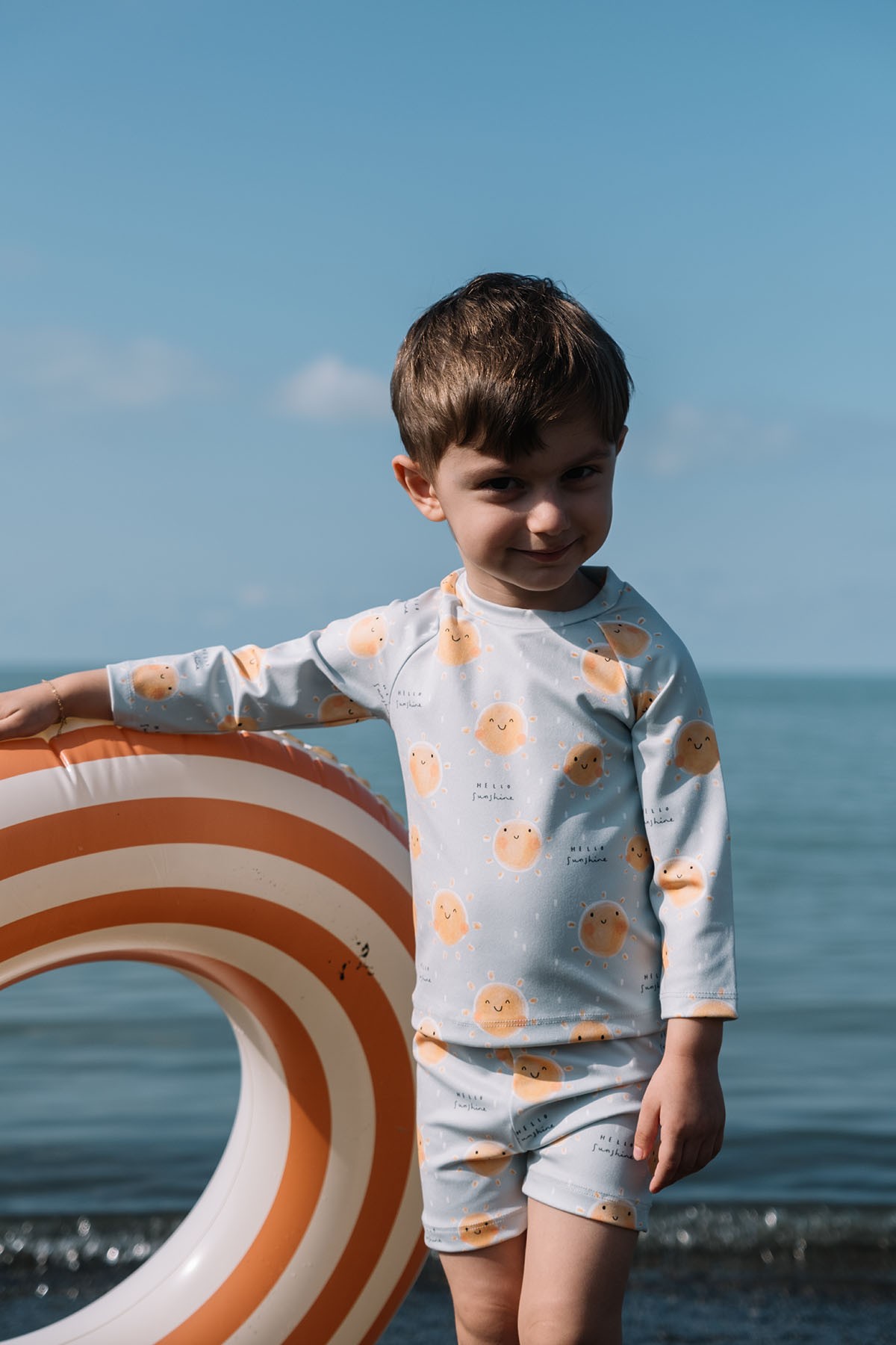 Uv Korumalı Uzun Kollu Erkek Bebek Mayo - Happy Sunshine