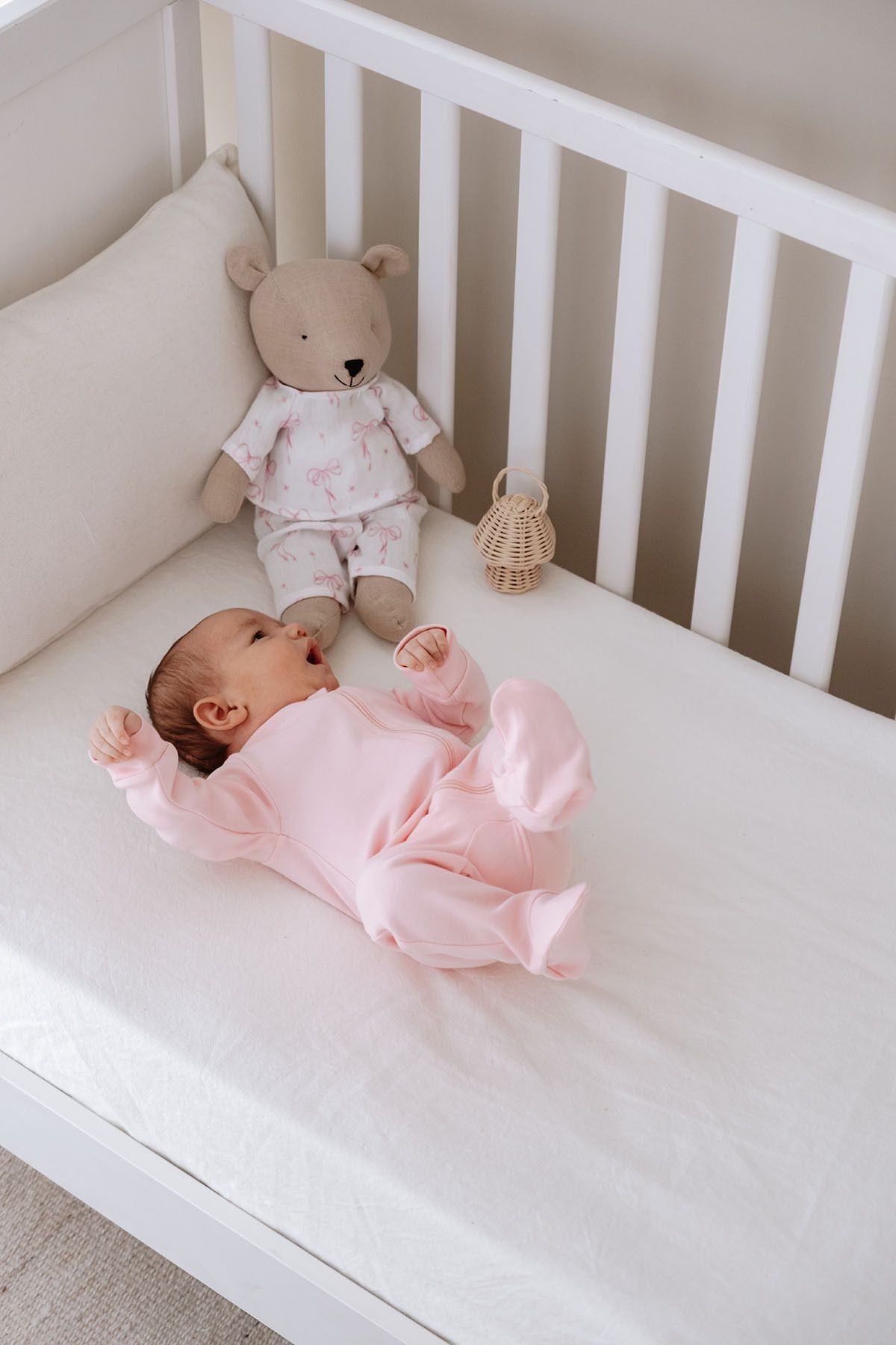 Fermuarlı Patikli Bebek Tulumu - Pureline Series - Pembe