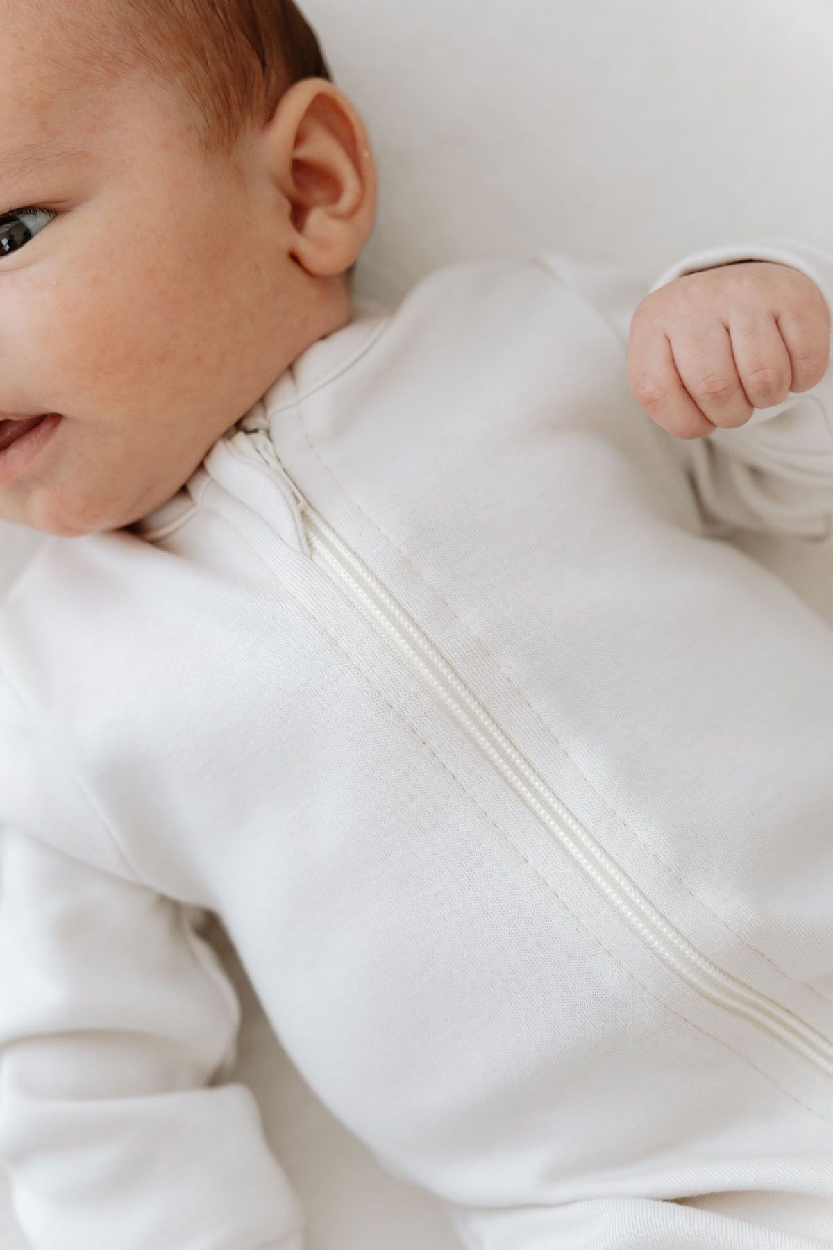 Fermuarlı Patikli Bebek Tulumu - Pureline Series - Taş Rengi
