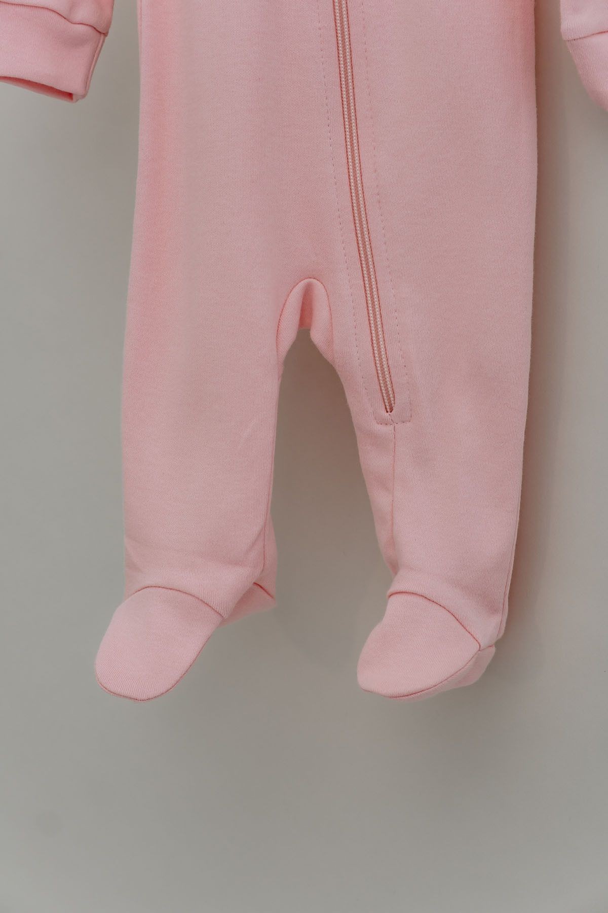Fermuarlı Patikli Bebek Tulumu - Pureline Series - Pembe