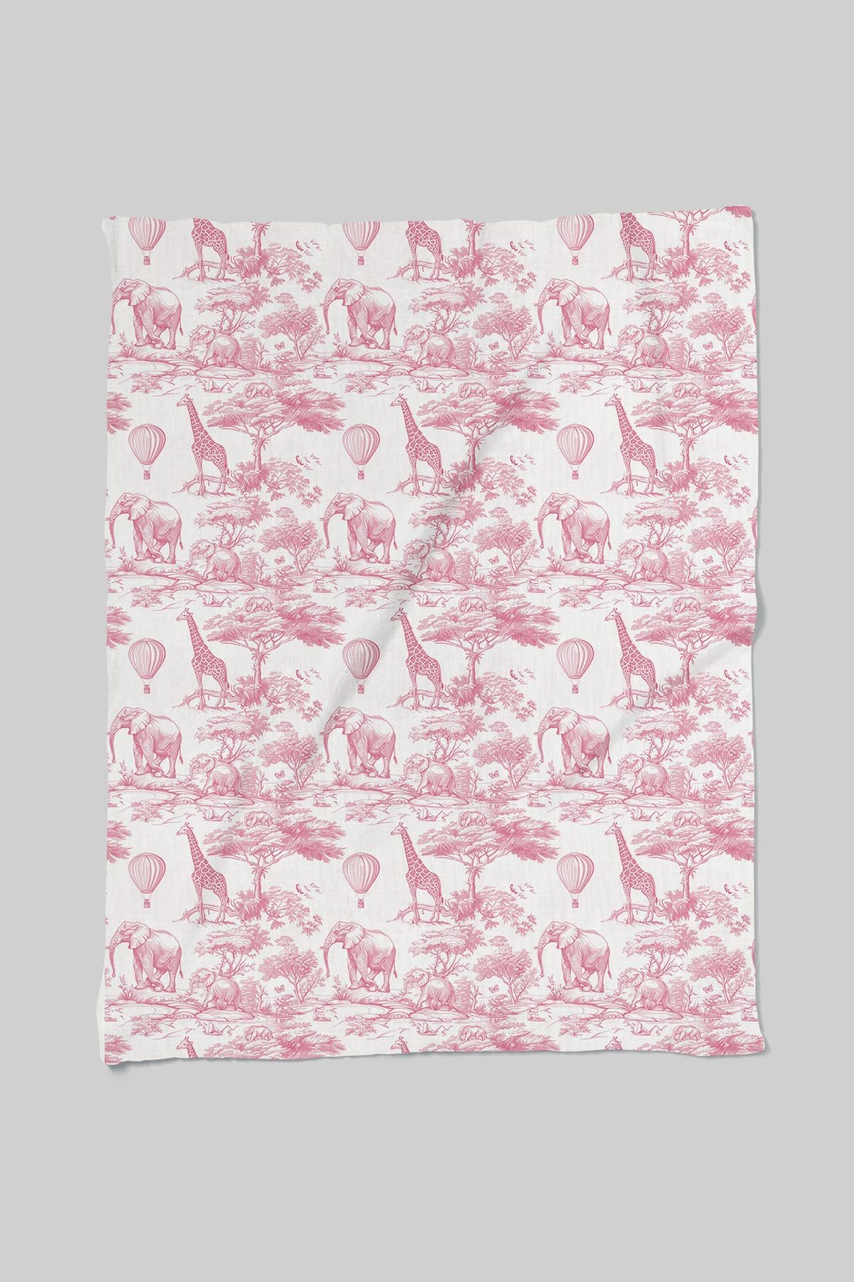 4 Kat Müslin Battaniye (100x120) - Pink Toile De Jouy