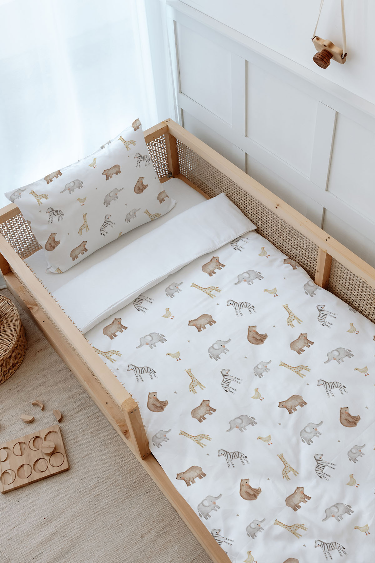 Montessori Nevresim Takımı (100x200) - Pureline Series - Cute Animals
