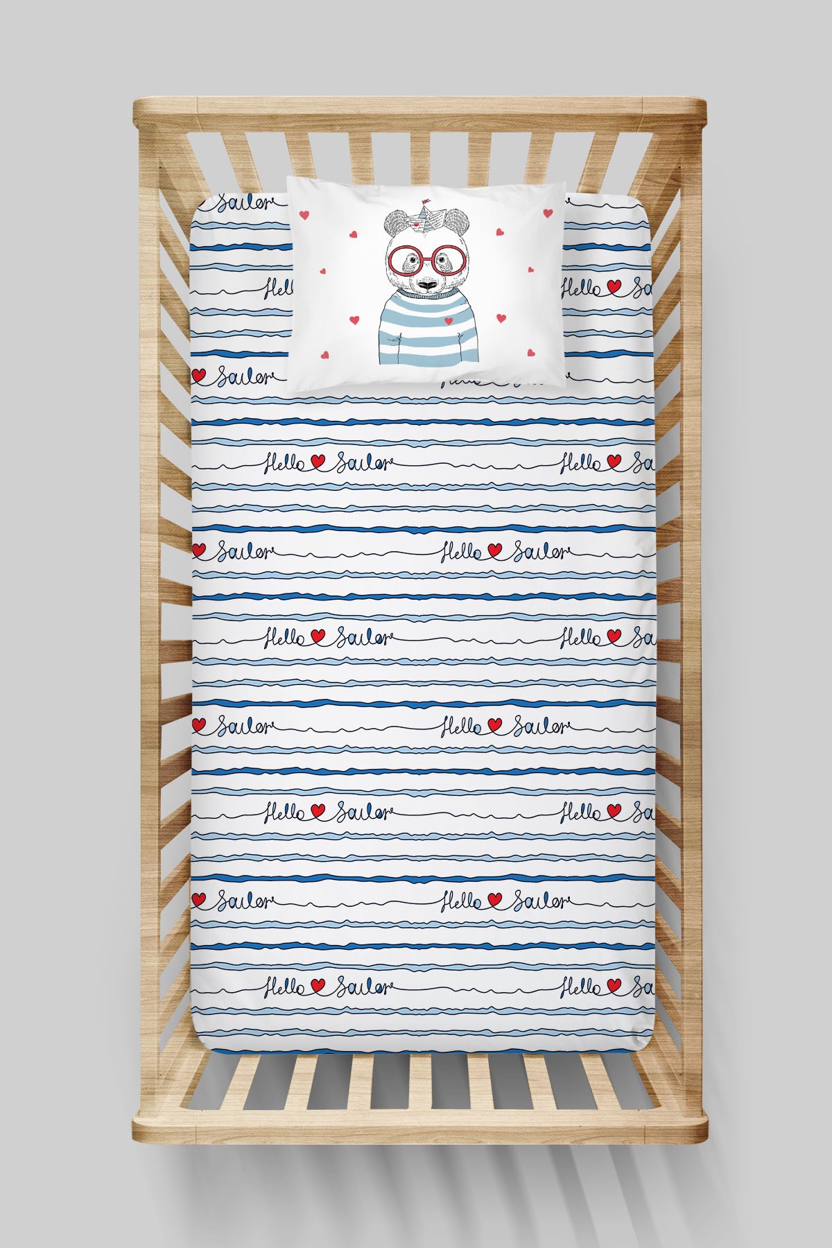 Bebek Boy Lastikli Çarşaf Seti 60x120 cm