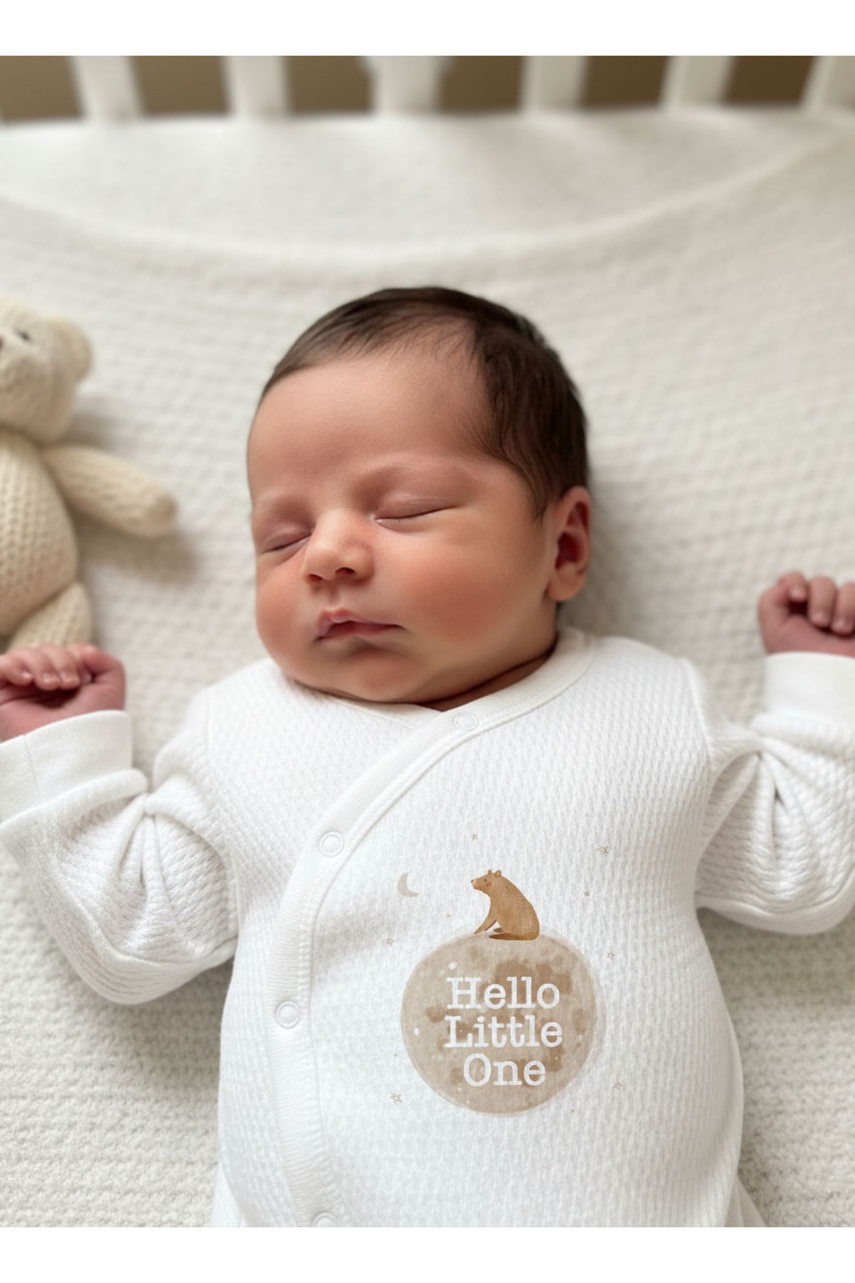 Jakarlı Tulum Şapka Eldiven - Pure Baby - Hello Bear