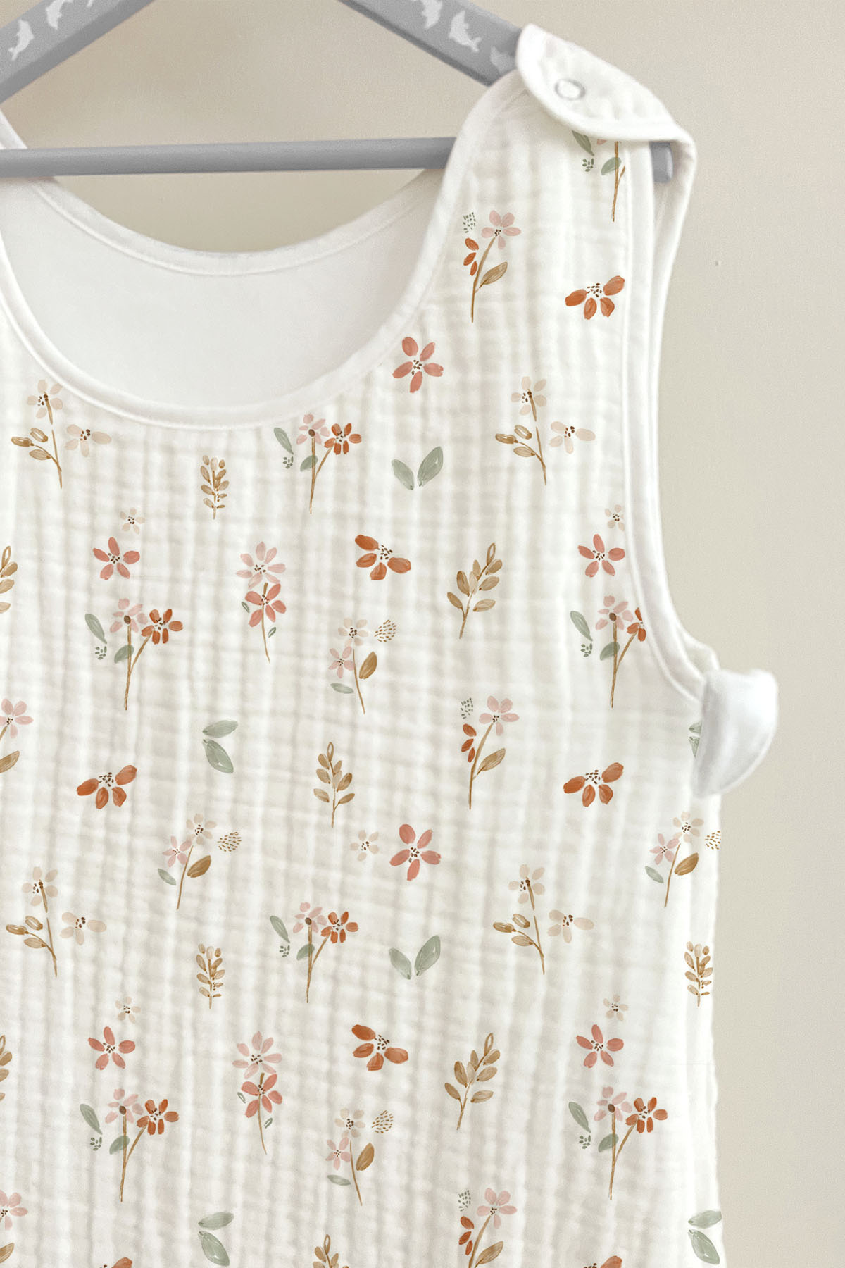 4 Kat Müslin Bebek Uyku Tulumu (0-18 Ay) - Pureline Series - Soft Bloom