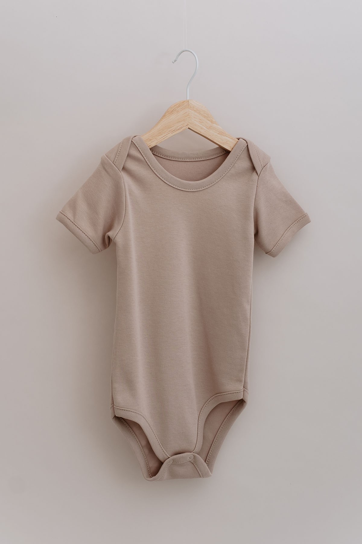 Kısa Kollu Bebek Body - Pureline Series - Vizon