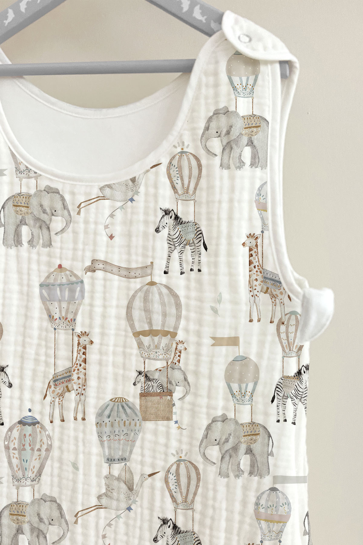 4 Kat Müslin Bebek Uyku Tulumu (0-18 Ay) - Pureline Series - Dreamland Safari