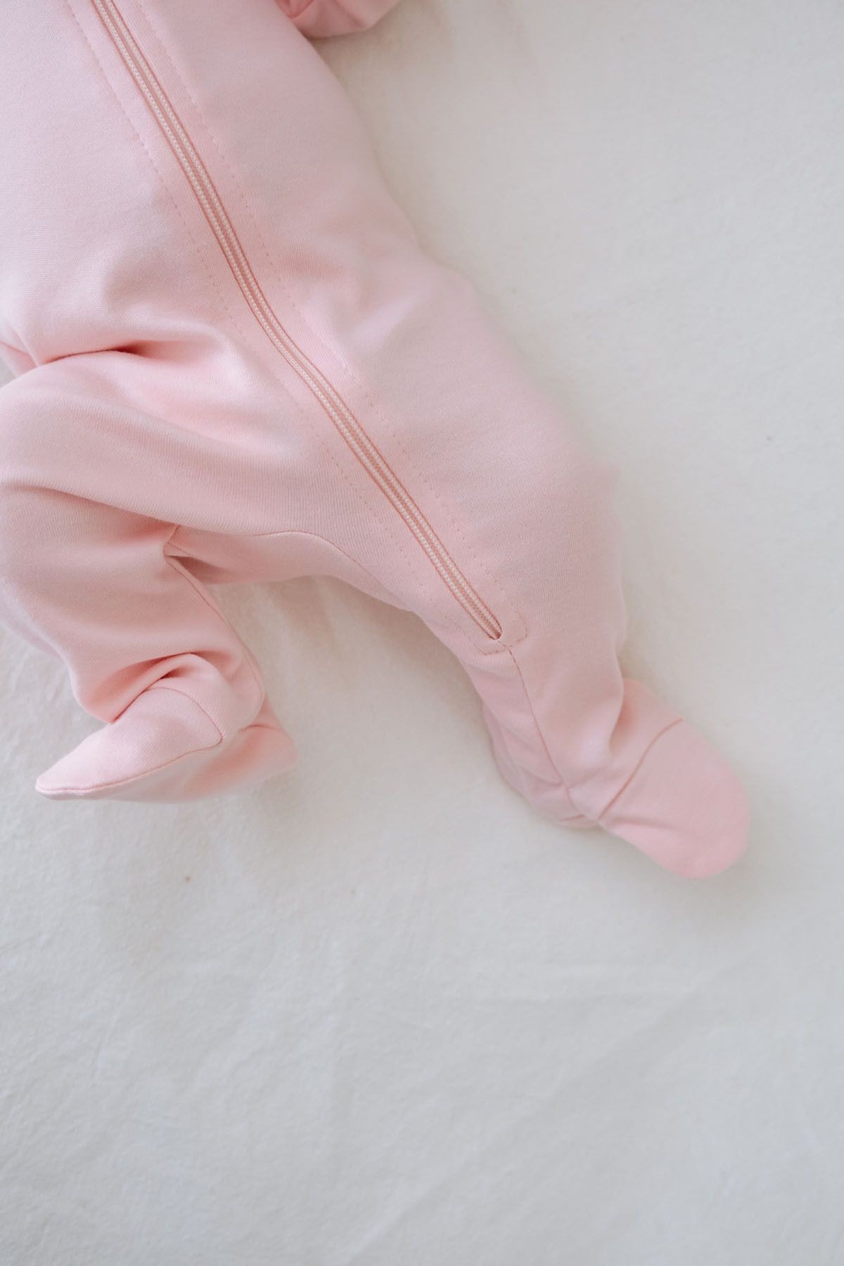 Fermuarlı Patikli Bebek Tulumu - Pureline Series - Pembe
