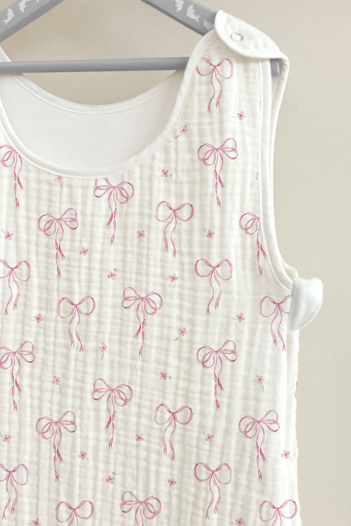 4 Kat Müslin Bebek Uyku Tulumu (0-18 Ay) - Pureline Series - Dainty Bows