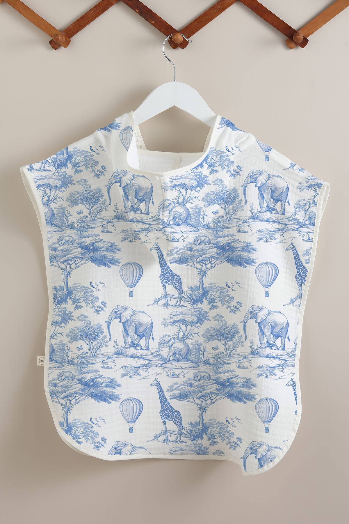 4 Kat Müslin Panço - Blue Toile De Jouy