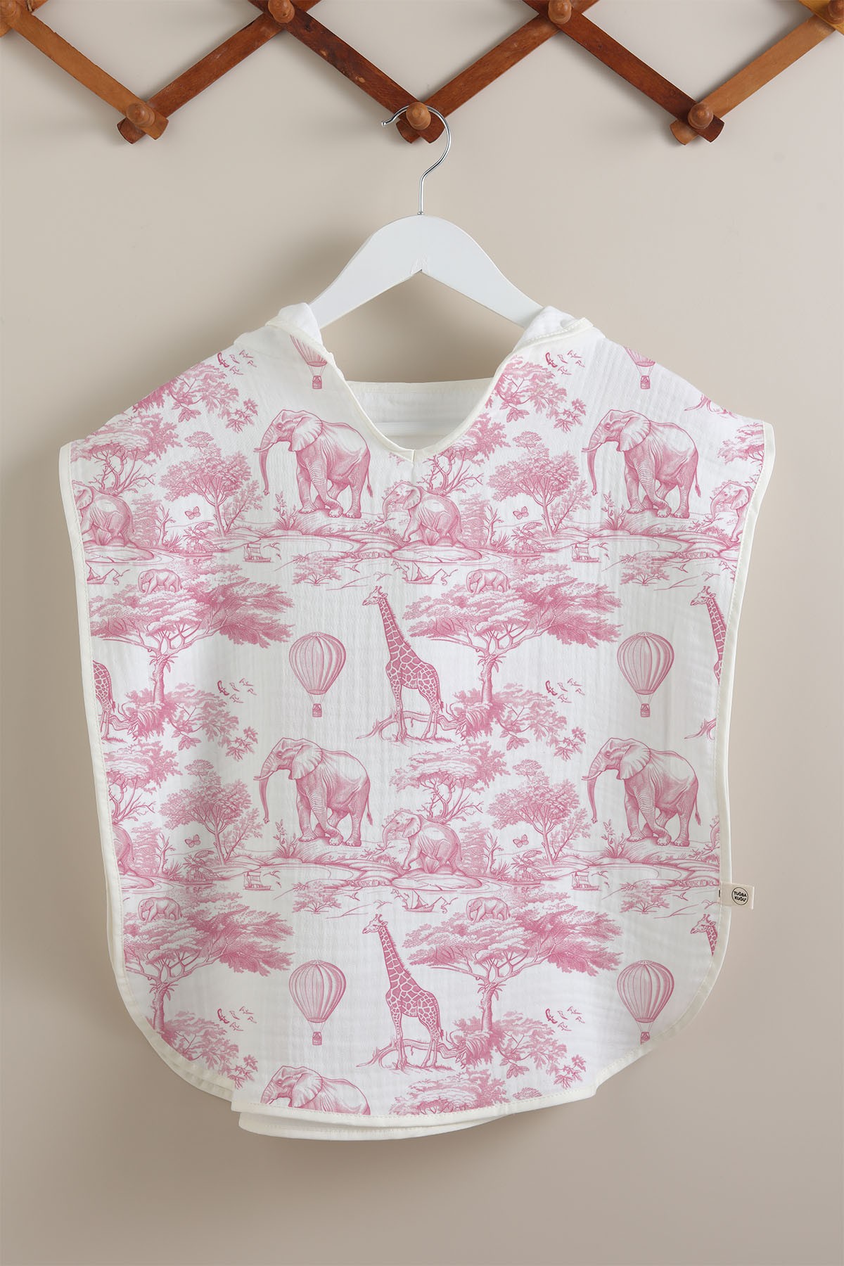 4 Kat Müslin Panço - Pink Toile De Jouy