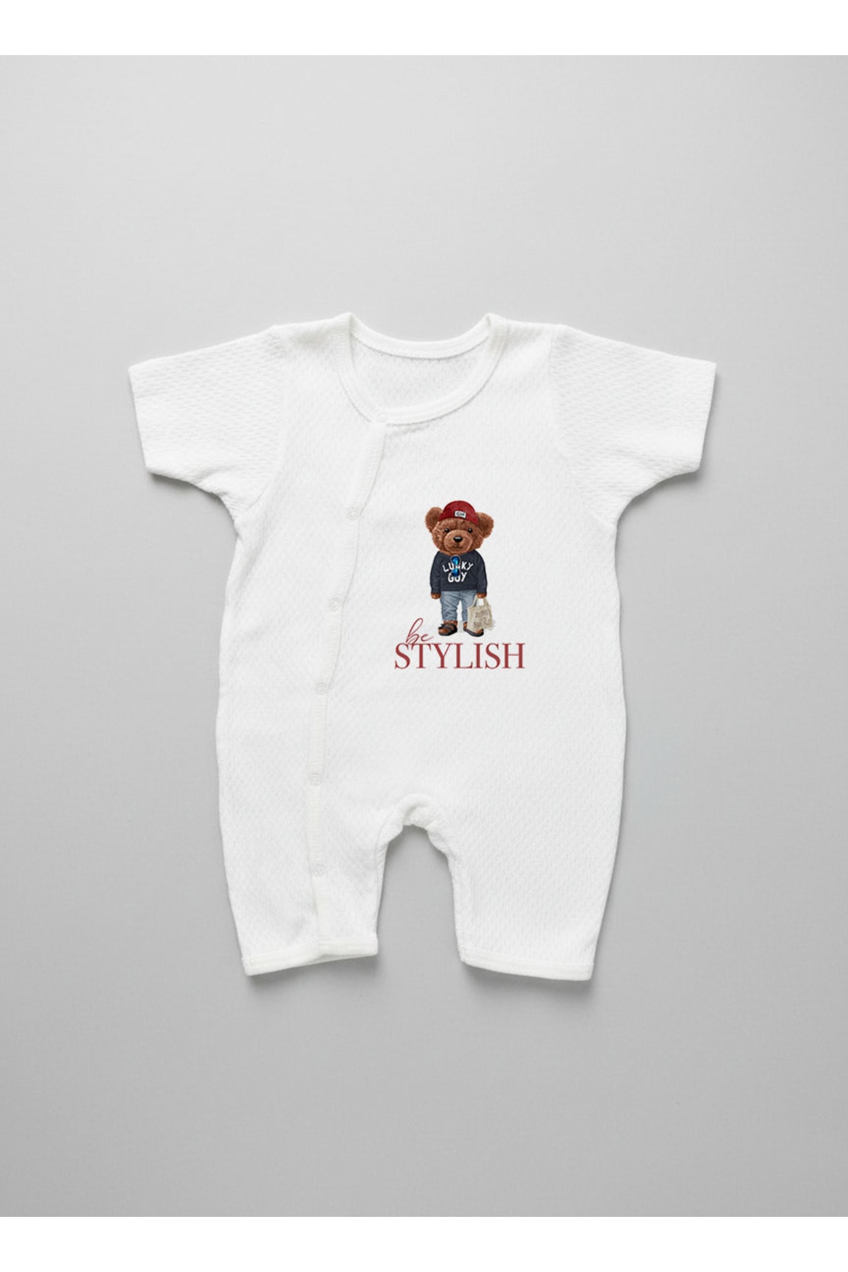 Jakarlı Romper Body - Pure Baby - Sportmen Ayıcık