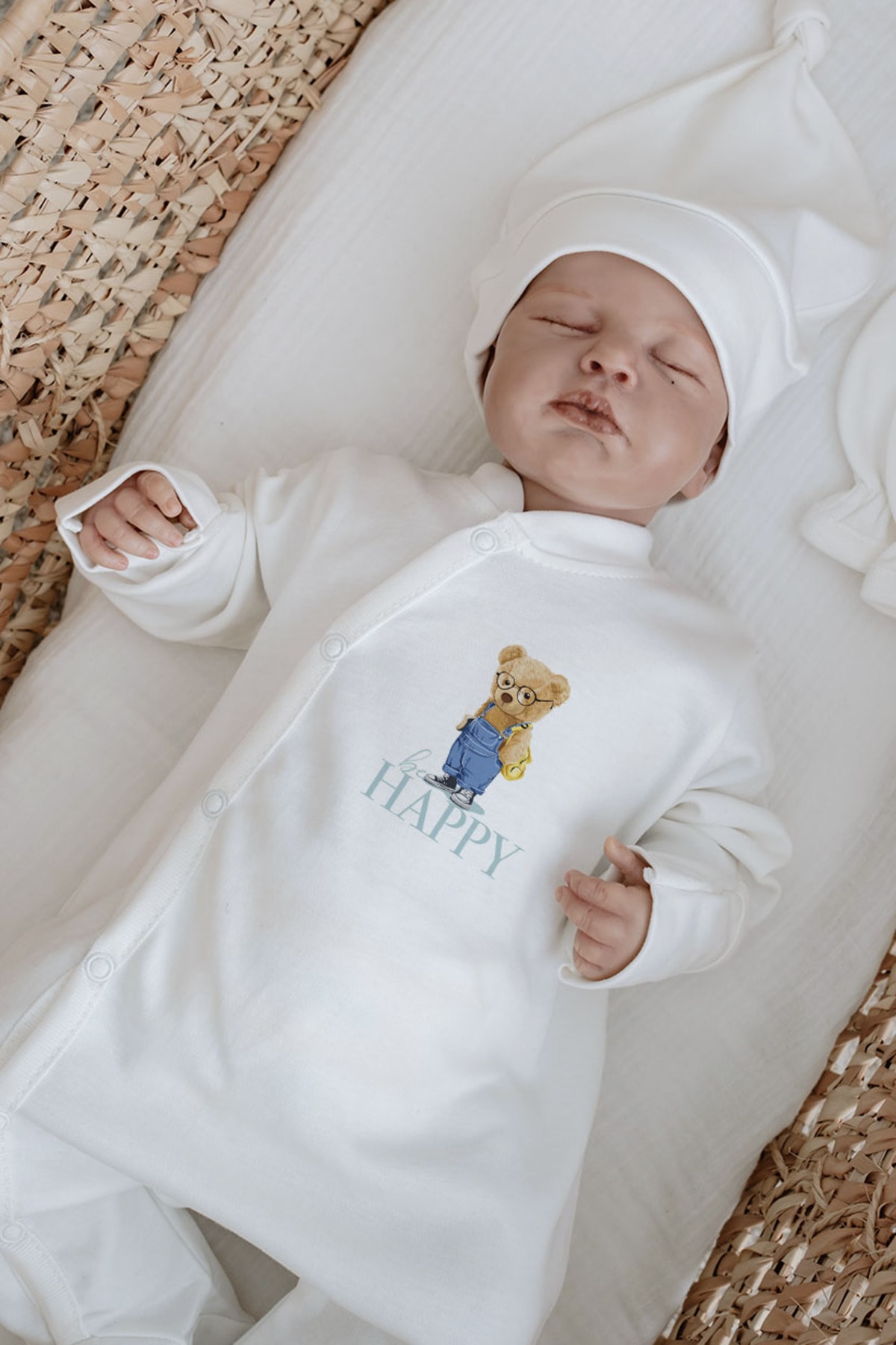 Organik 6'lı Hastane Çıkışı - Pure Baby - Salopetli Ayıcık