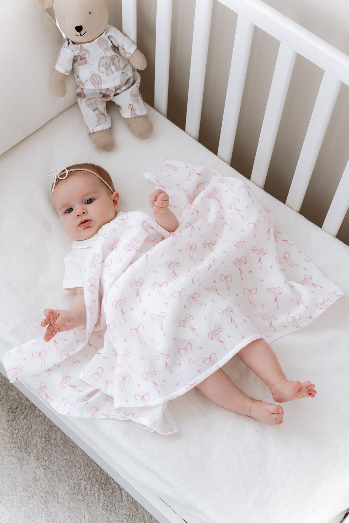 Müslin Örtü - Pureline Series - Dainty Bows