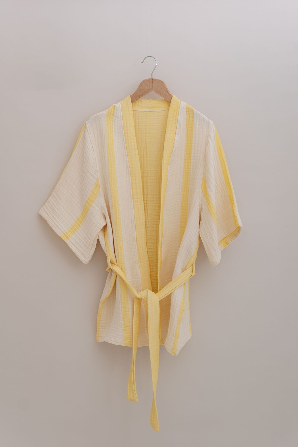 4 Kat Müslin Kimono - Sarı